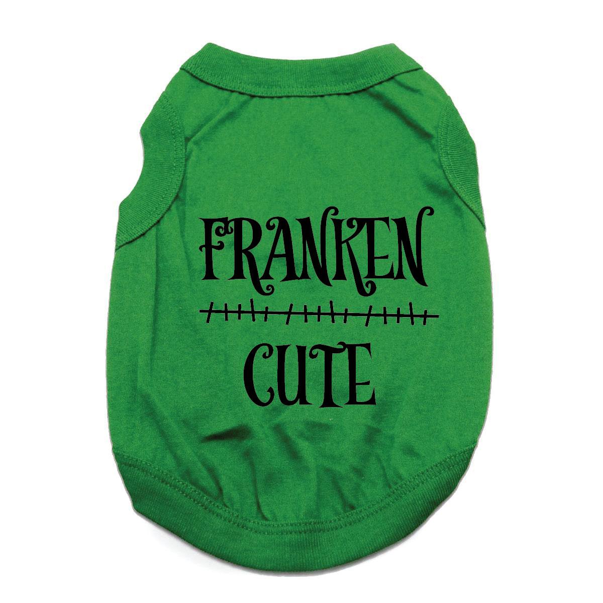 Franken Cute Dog Shirt - Green