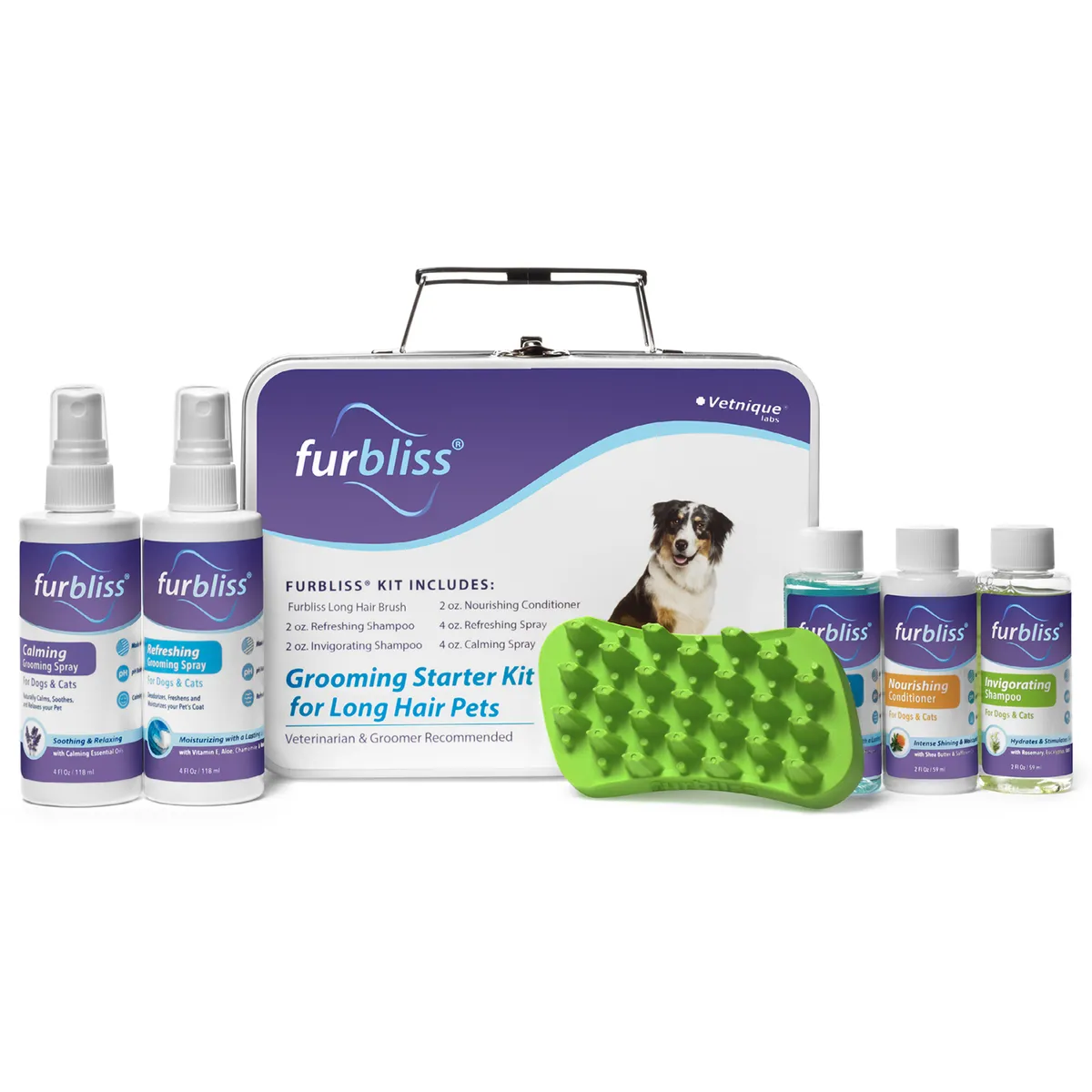 Furbliss Long Hair Pet Grooming Starter Kit for Dogs and Cats