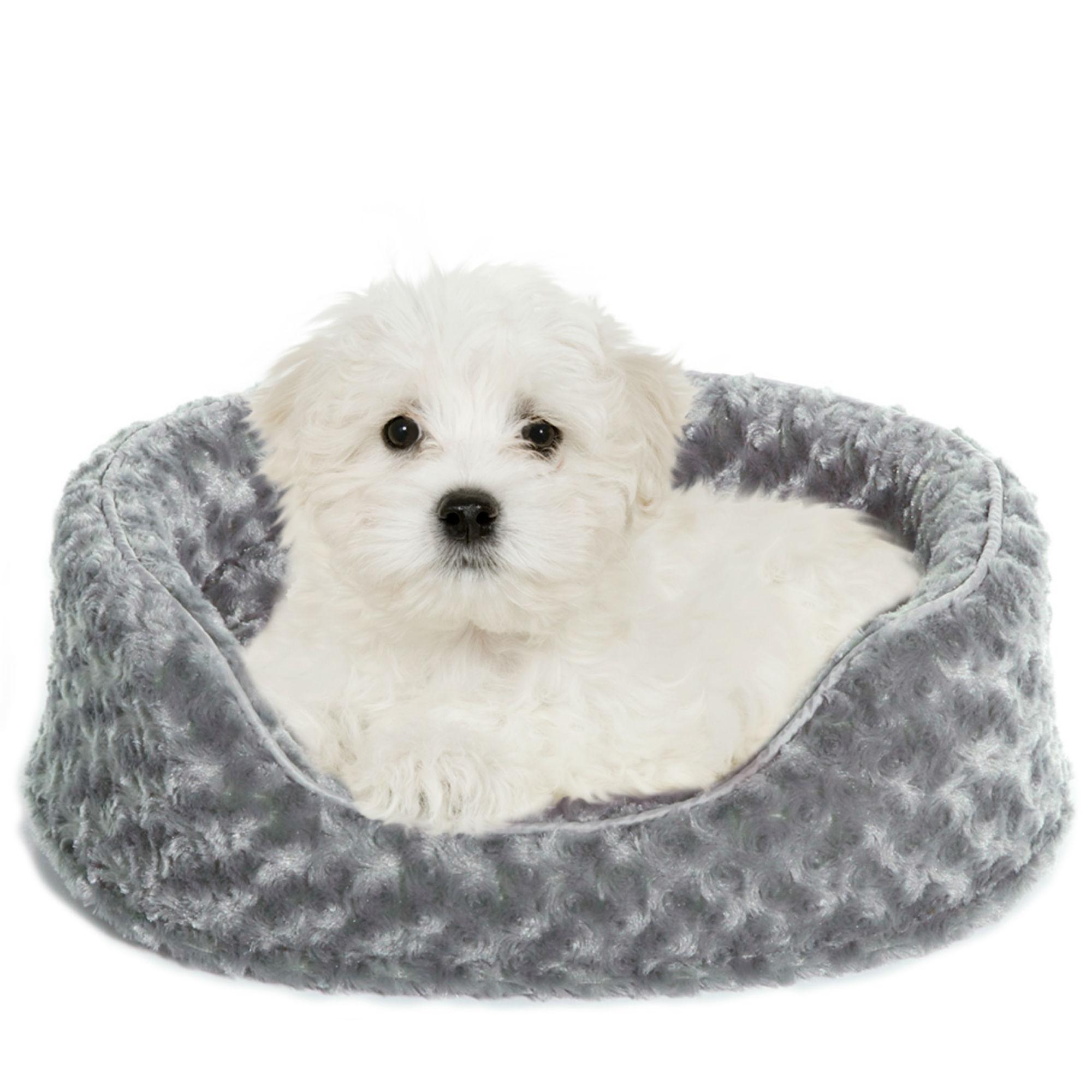 FurHaven Ultra Plush Oval Pet Bed - Gray
