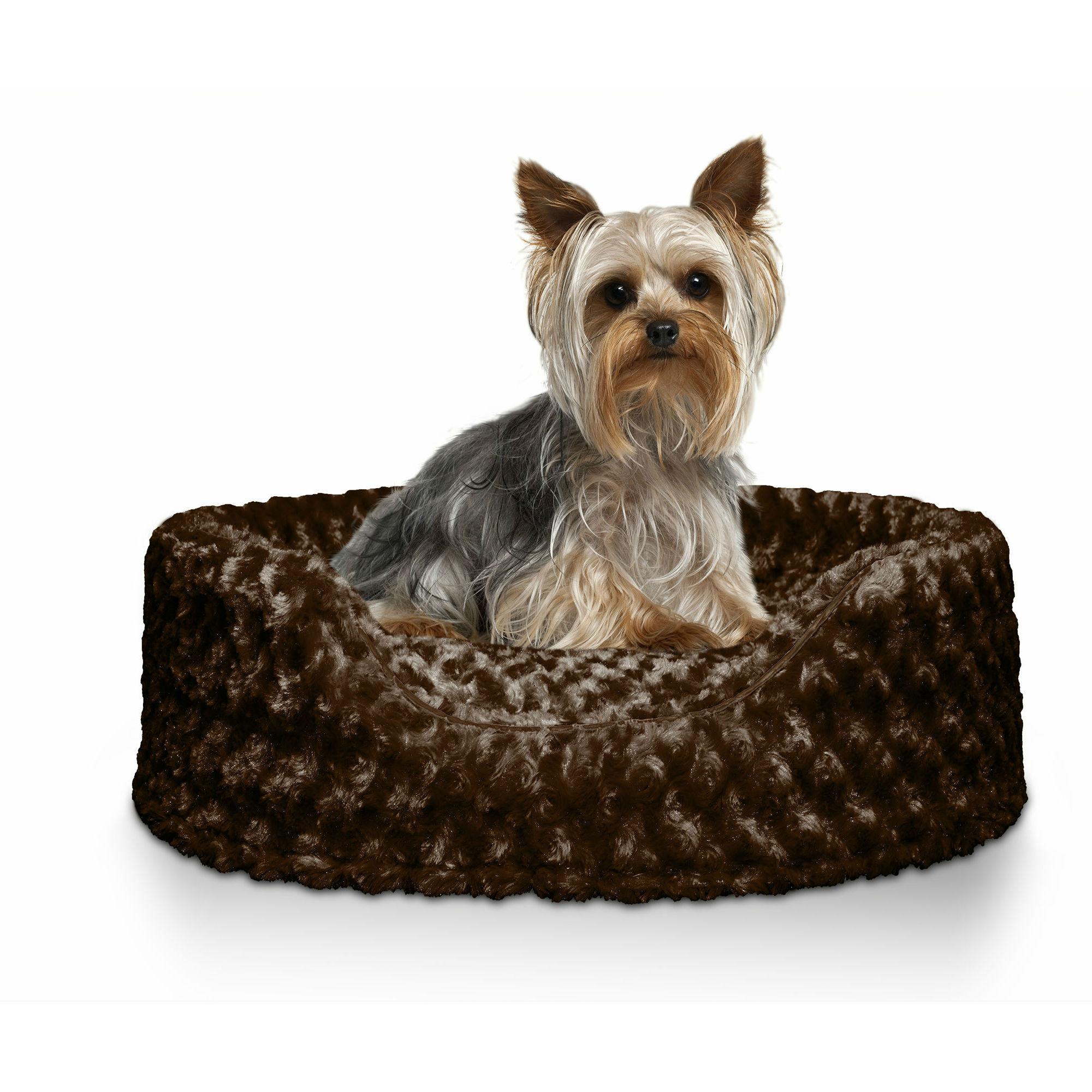 FurHaven Ultra Plush Oval Pet Bed - Chocolate