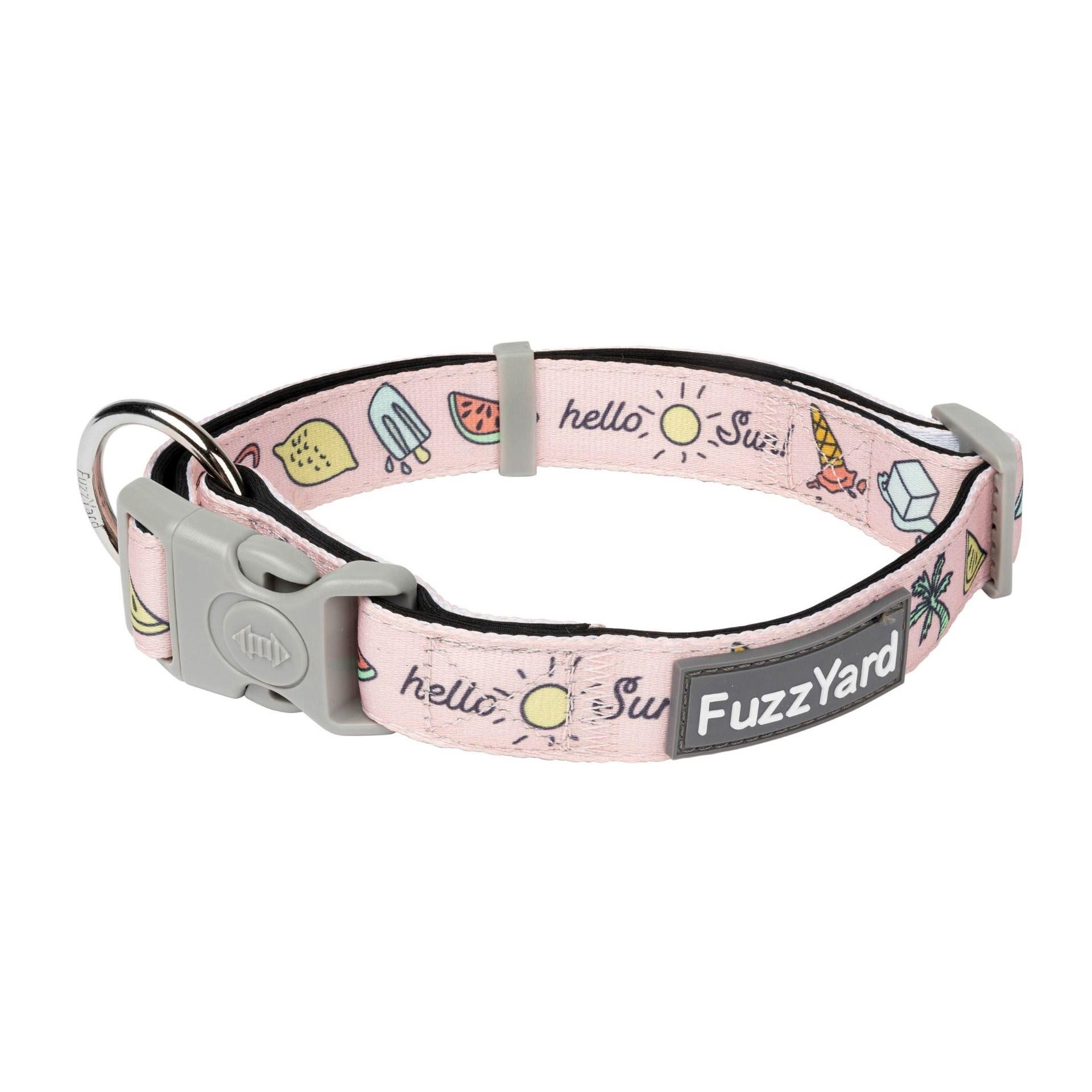 FuzzYard Adjustable Locking Dog Collar - Hello Sun
