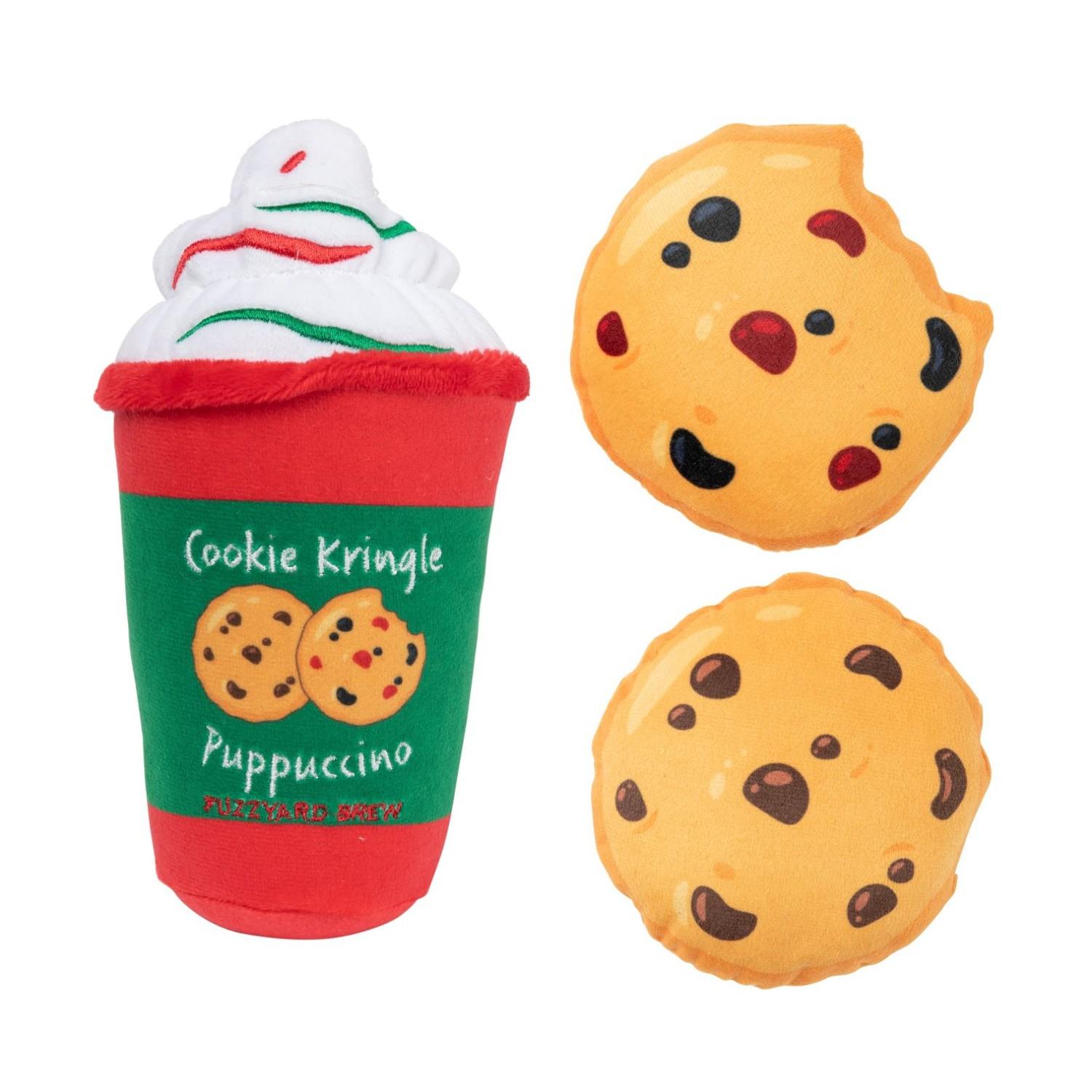 FuzzYard Holiday Dog Toy Set - Cookie Kringle Puppuccino & Cookies