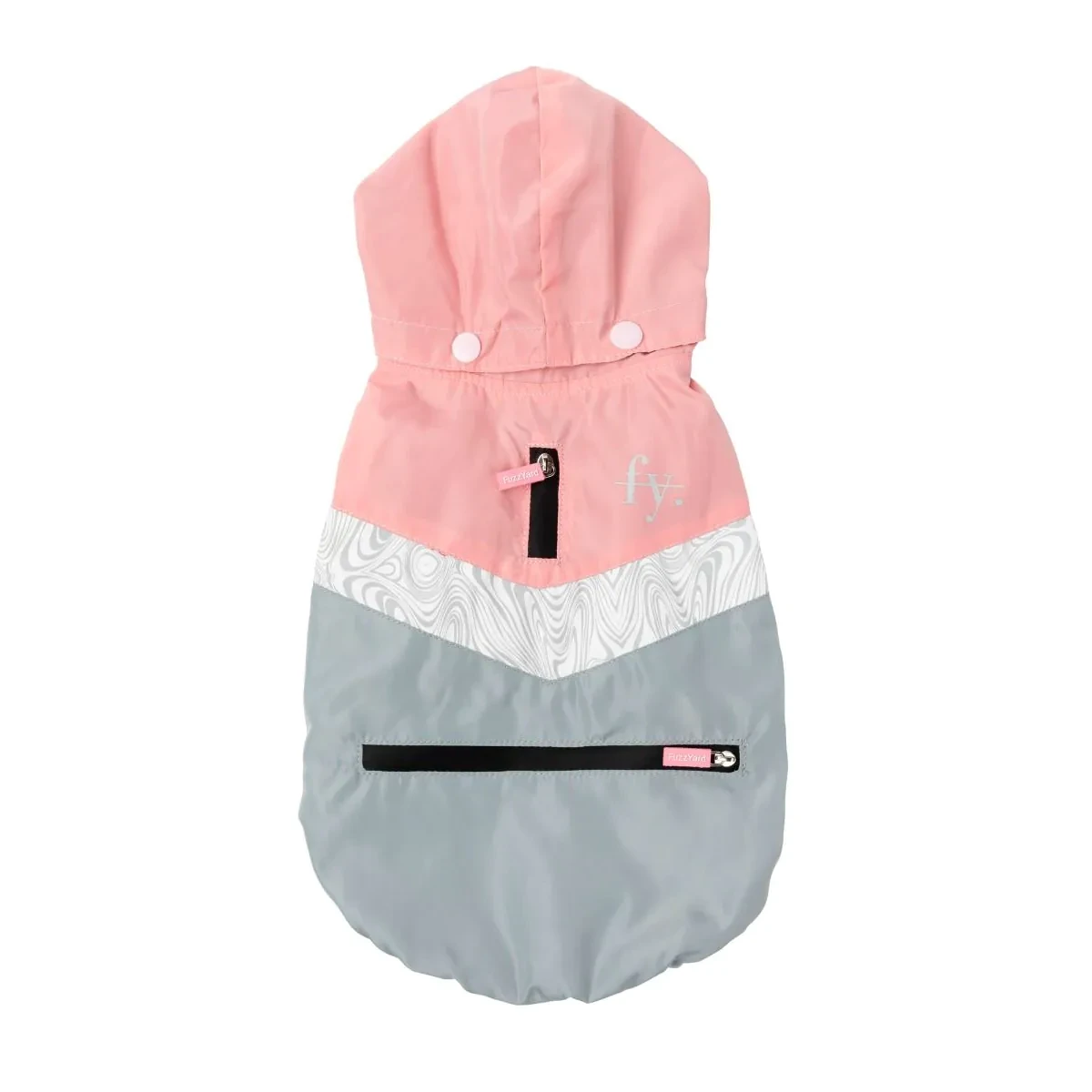 FuzzYard The Seattle Dog Raincoat - Pink/Gray