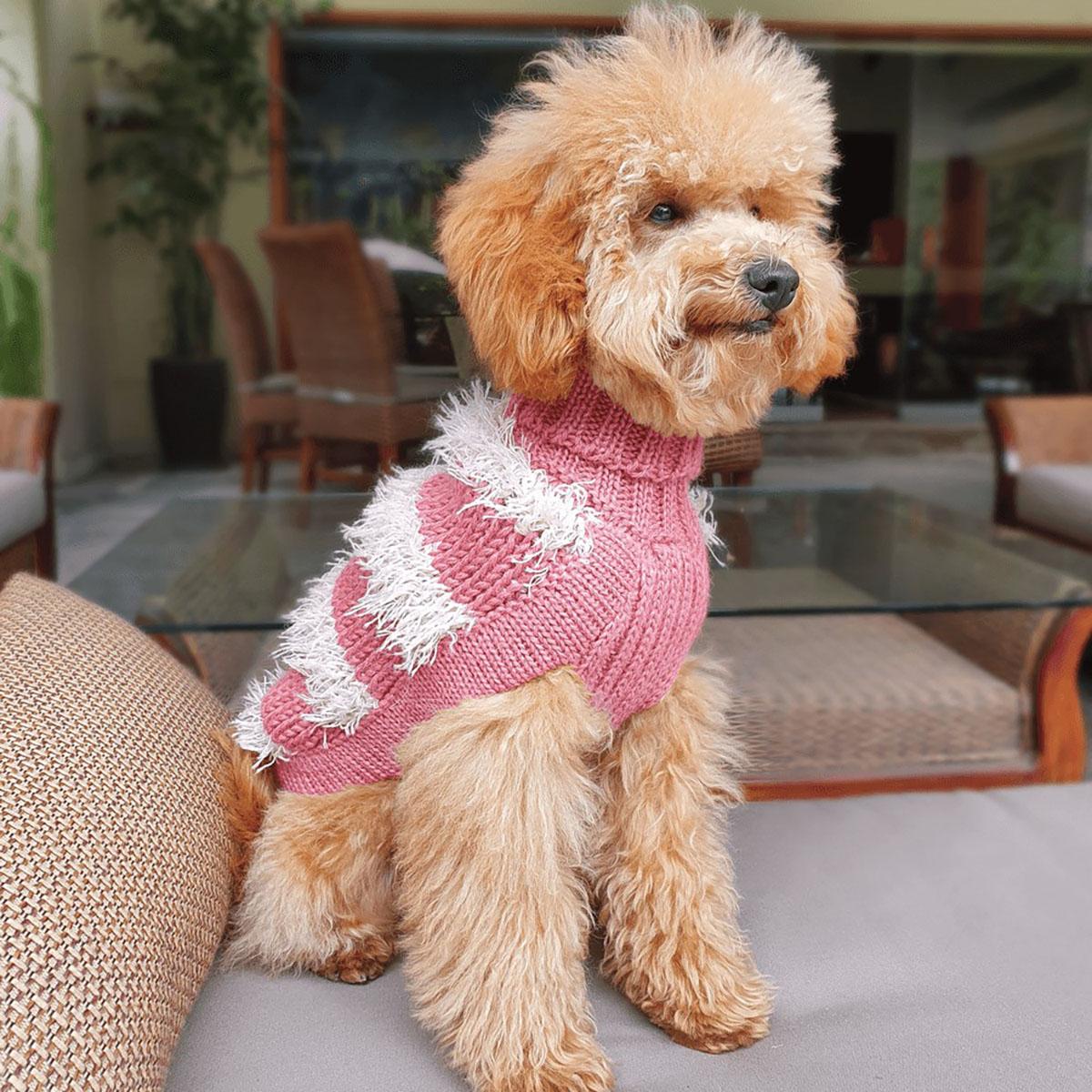 Alqo Wasi Game of Bones Alpaca Dog Sweater - Pink