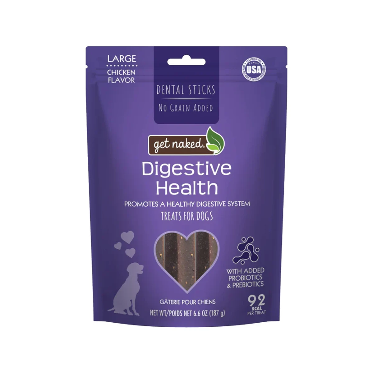 Get Naked Grain Free Dental Sticks Dog Treats - Digestive Health