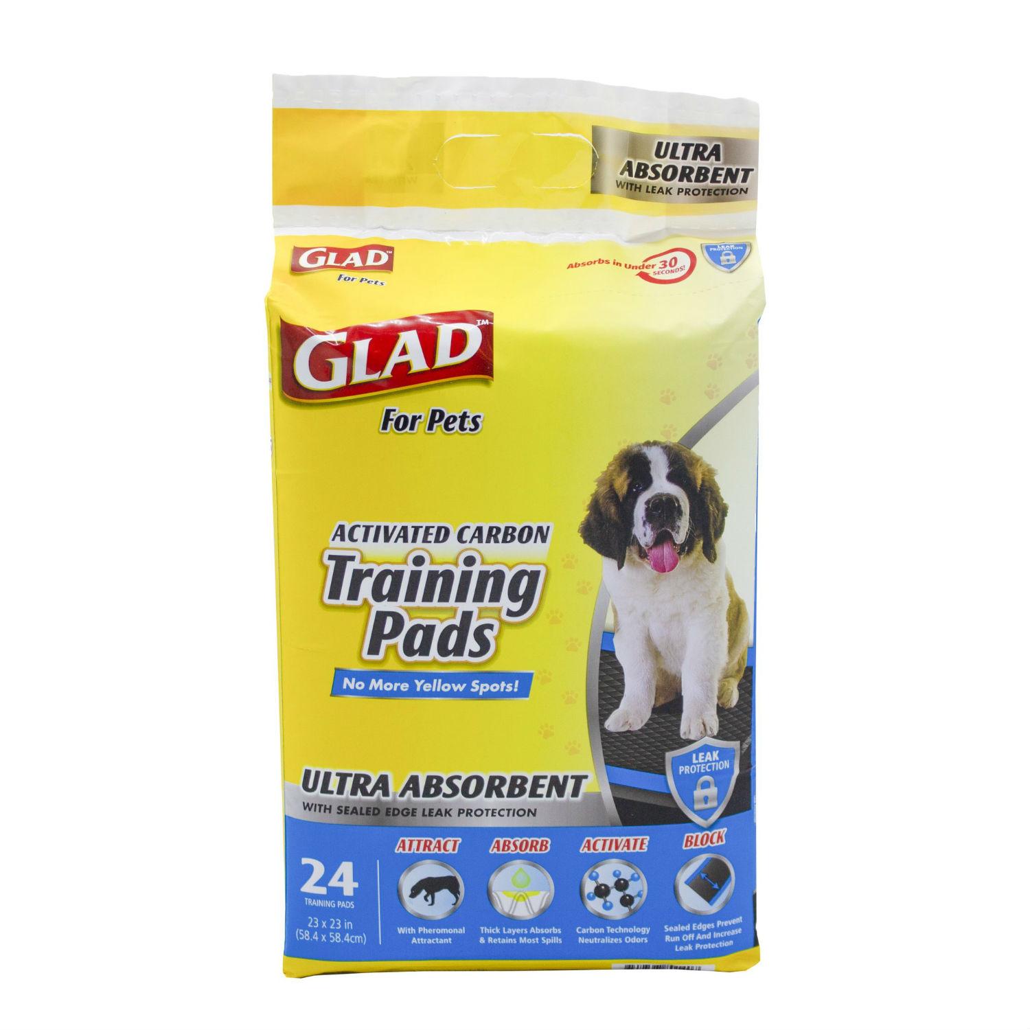 Glad for Pets Activated Charcoal Puppy Pads with Leak-Proof Edges