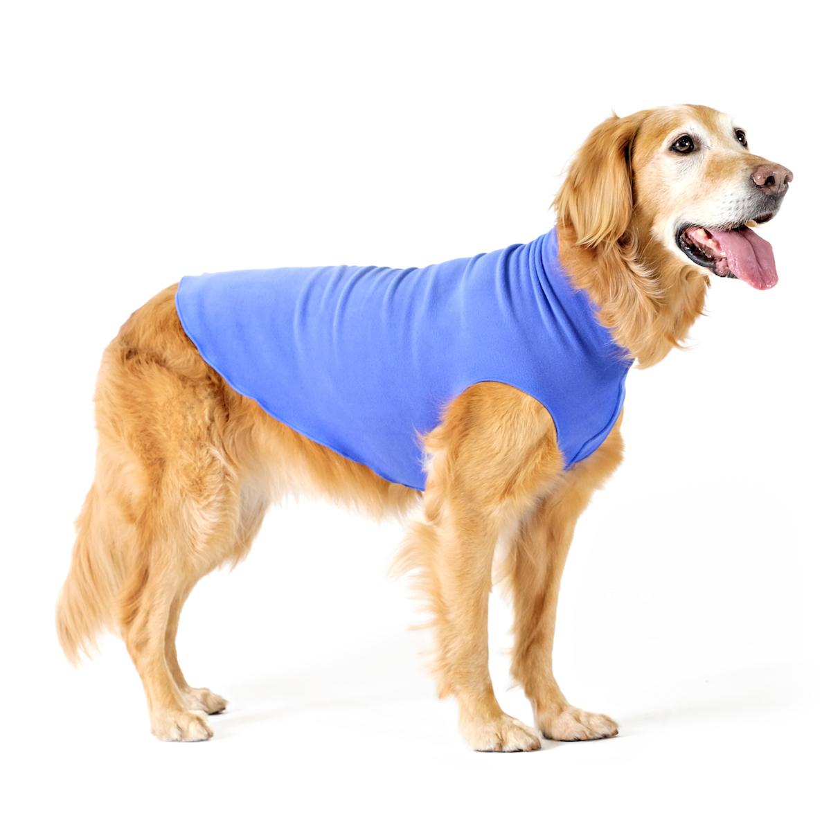 Gold Paw Fleece Dog Jacket - Cornflower Blue