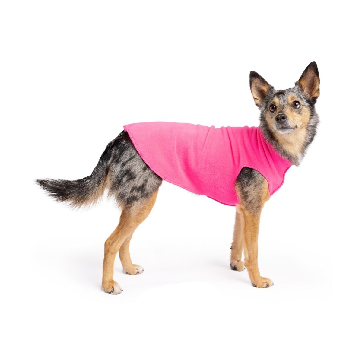 Gold Paw Fleece Dog Jacket - Hot Pink