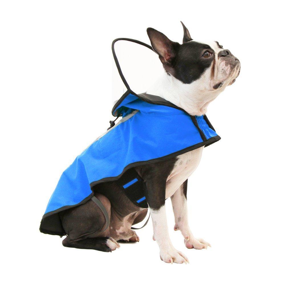 Gooby Adjustable Dog Raincoat - Blue | BaxterBoo