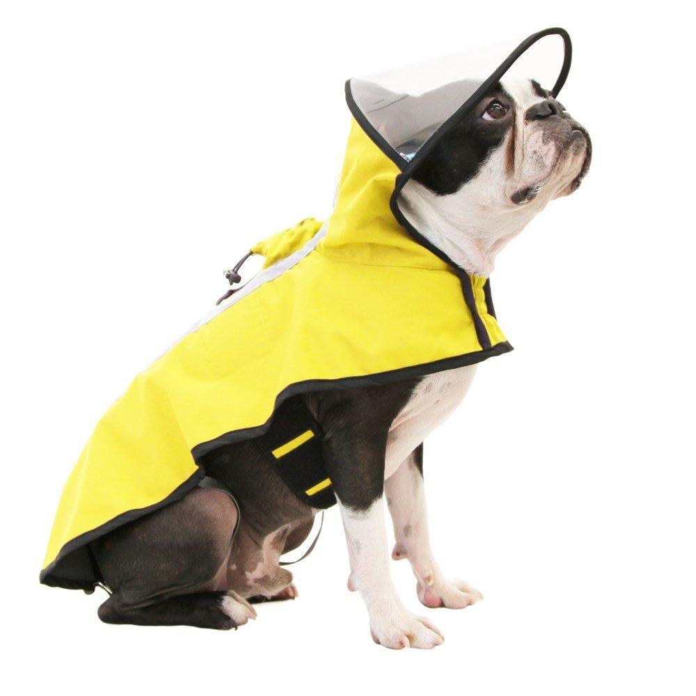 Gooby Adjustable Dog Raincoat - Yellow
