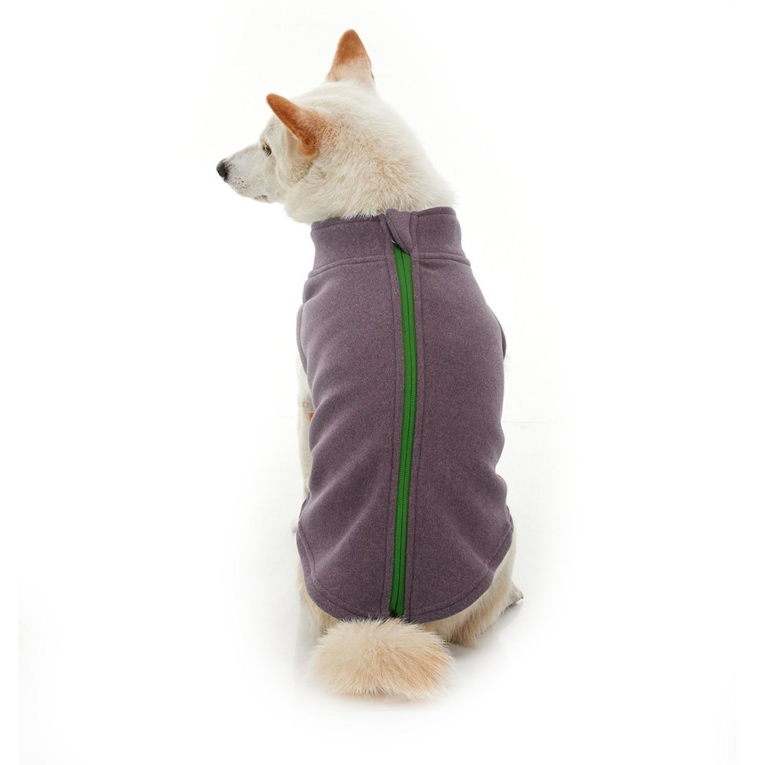 Gooby Zip Up Microfiber Fleece Dog Vest - Purple