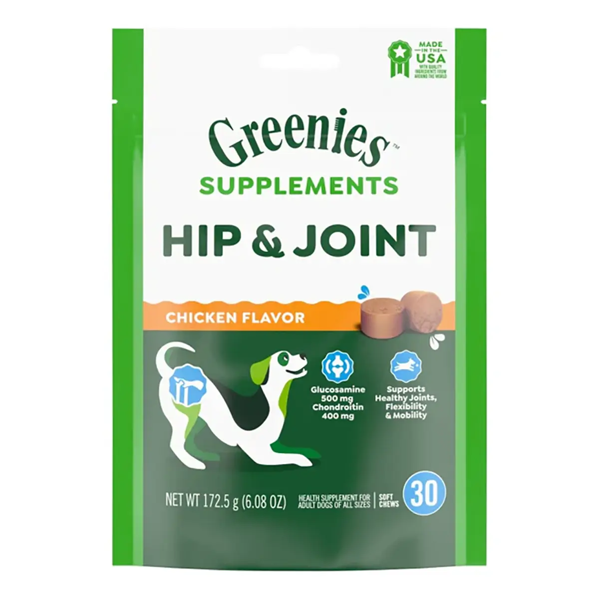 Greenies Hip and Joint Soft Chew Supplement Dog Treat - Chicken