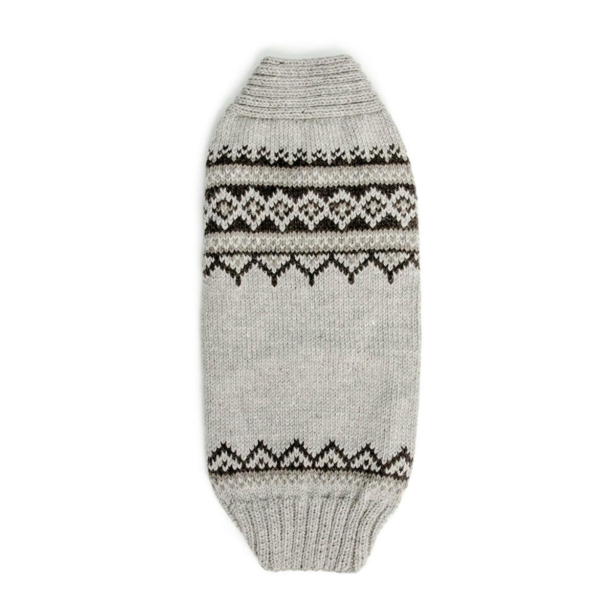 Chilly Dog Handmade Alpaca Wool Wyatt Dog Sweater - Smokey Pewter
