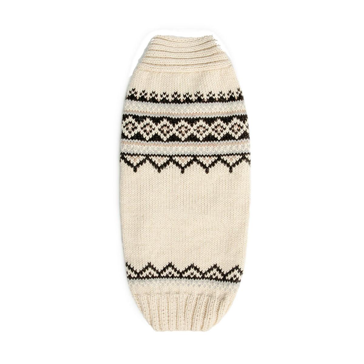 Chilly Dog Handmade Alpaca Wool Wyatt Dog Sweater - Cream
