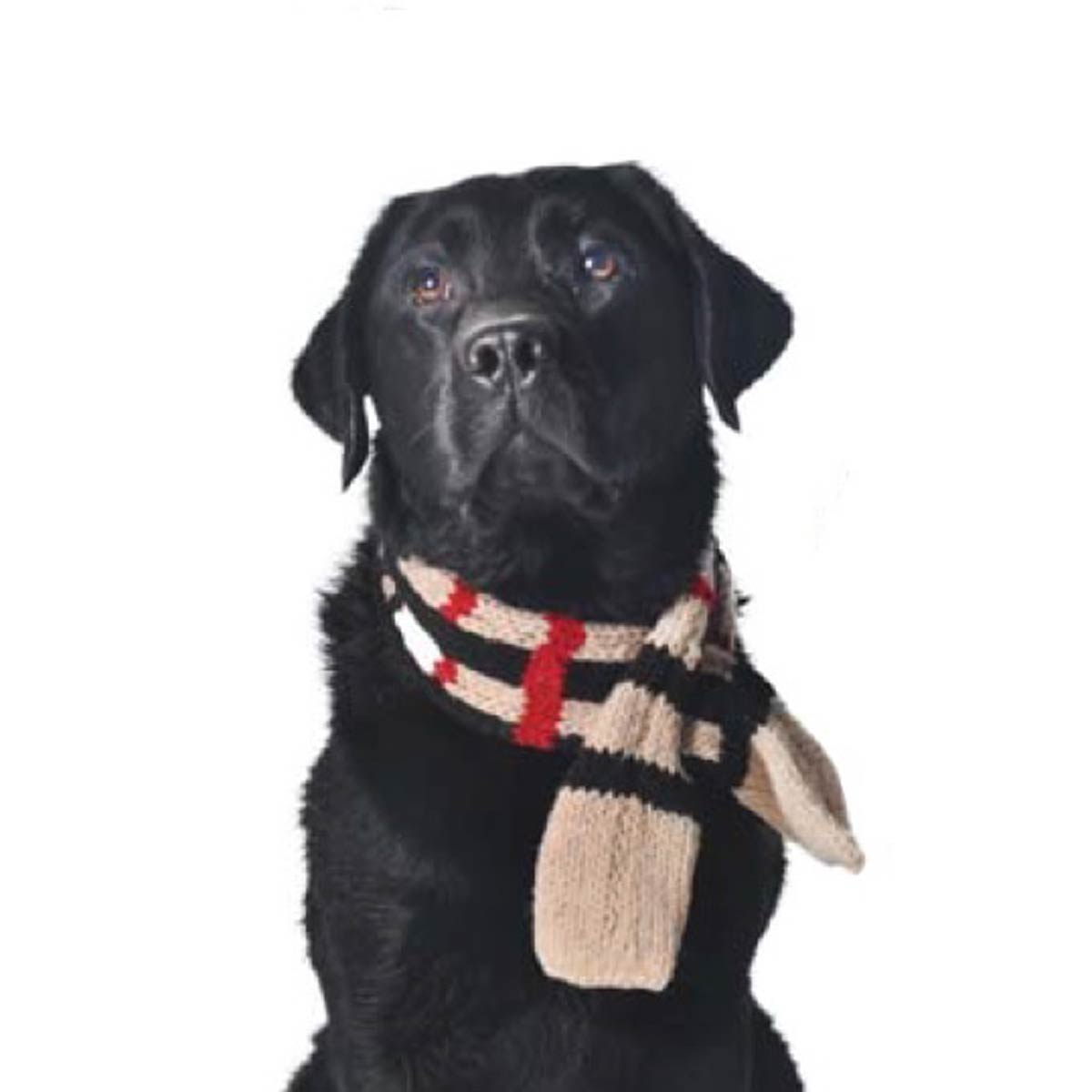 Chilly Dog Handmade Plaid Wool Dog Scarf - Tan