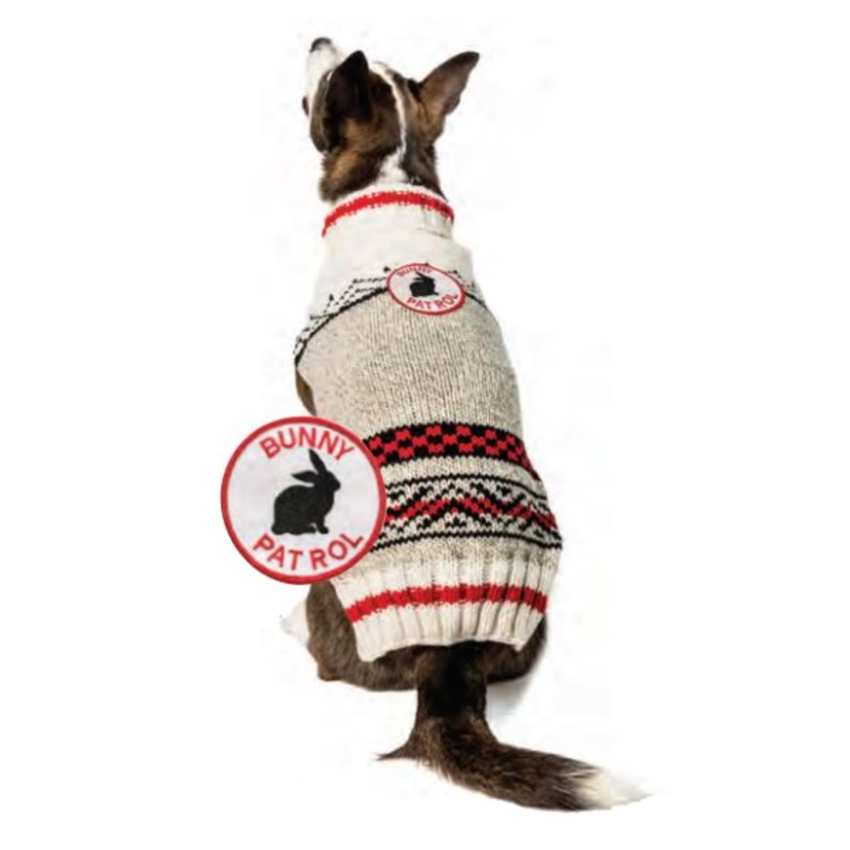 Chilly Dog Handmade Bunny Patrol Wool Dog Sweater