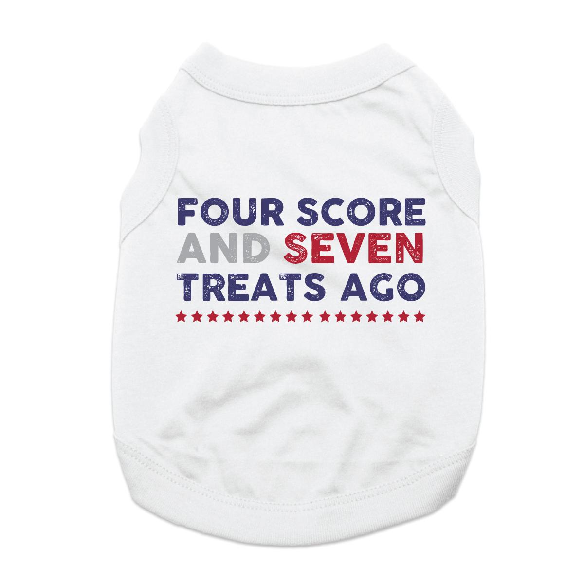 Four Score and Seven Treats Ago Dog Shirt - White