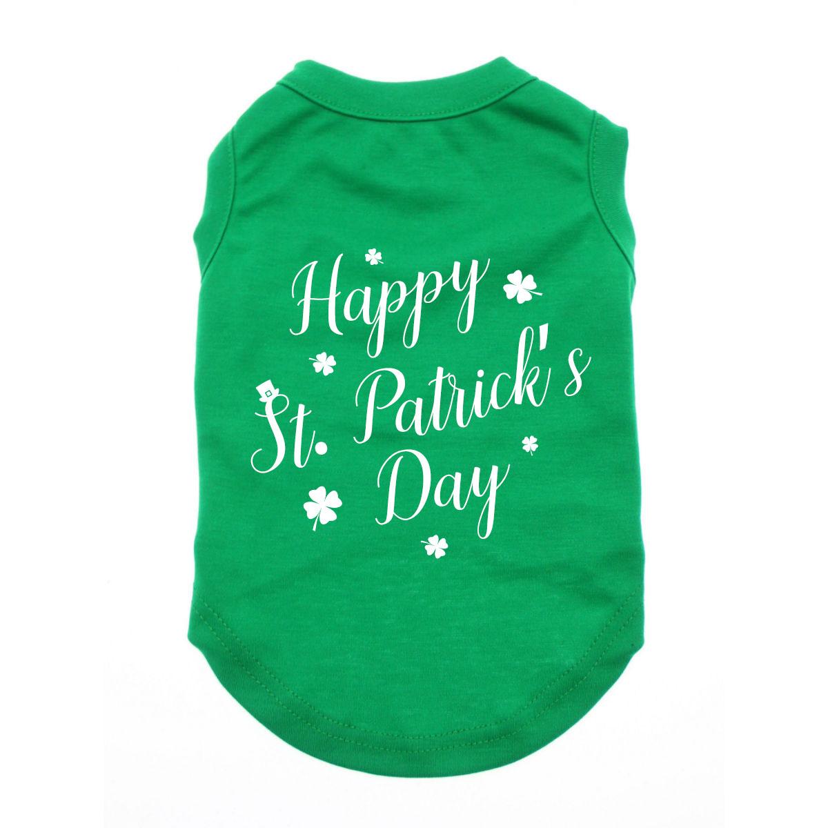Happy St. Patrick's Day Dog Shirt - Green with Same Day Shipping ...