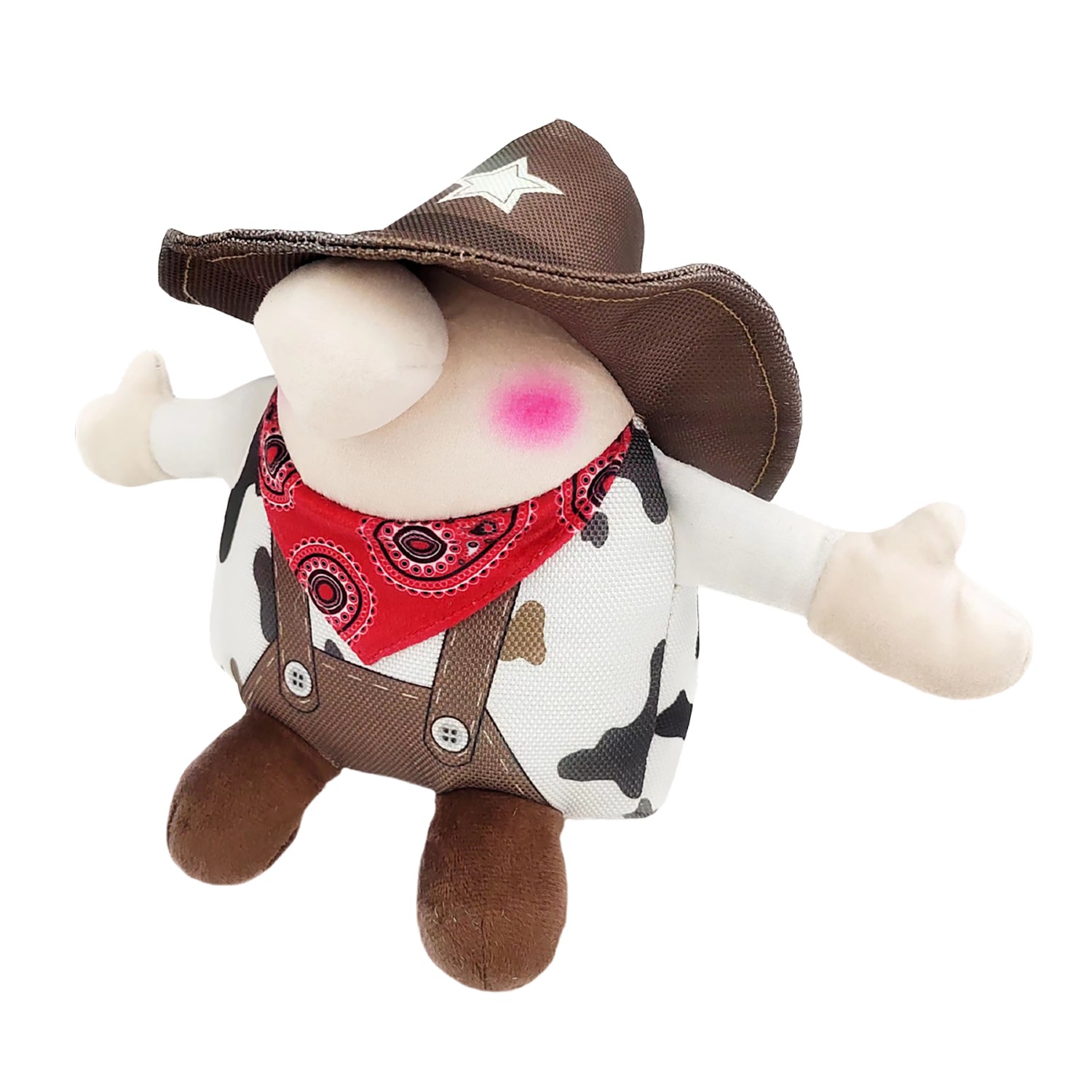 Happy Tails Doodles Gnome Dog Toy - Sheriff with Brown Hat and White Star