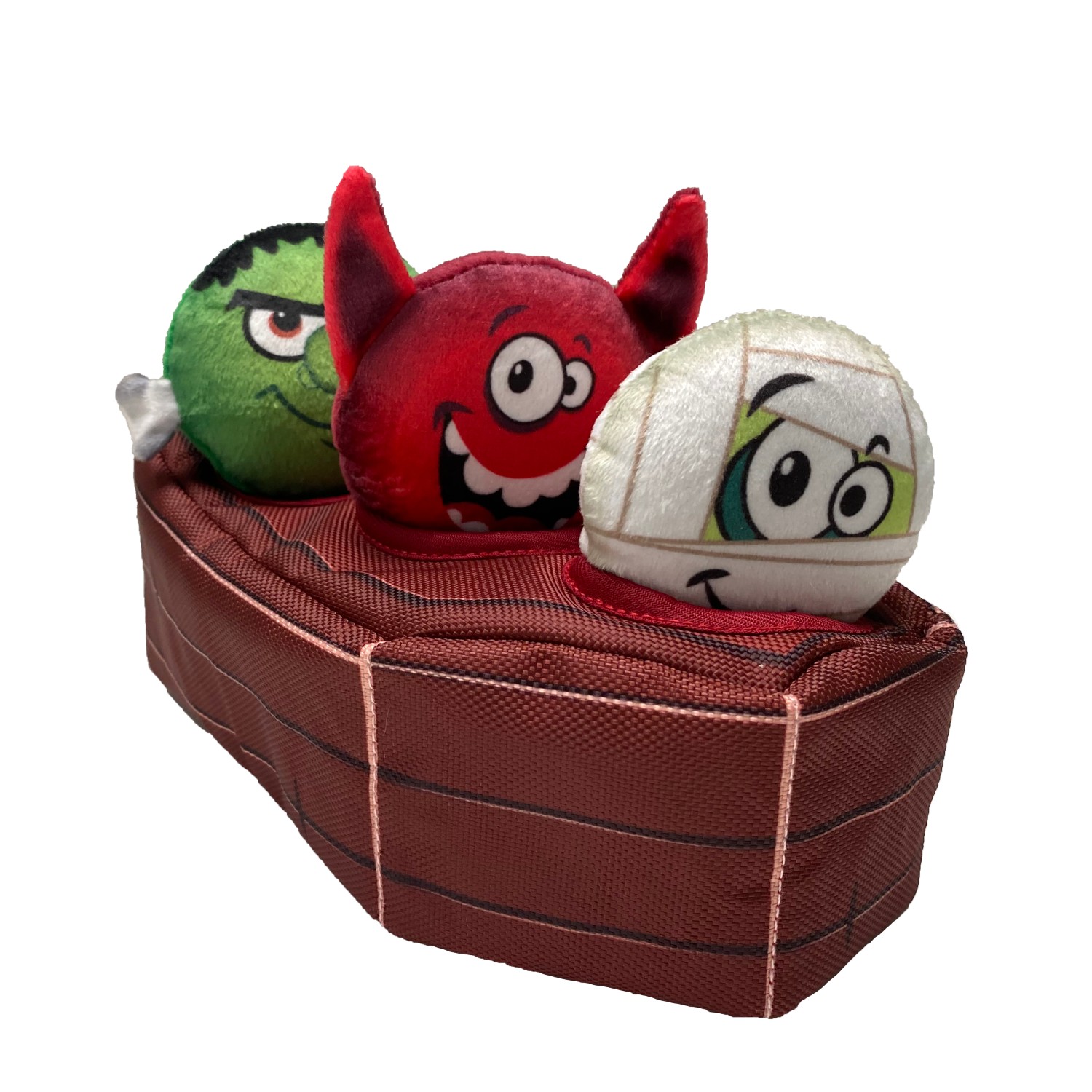 Happy Tails Halloween Hide n Seek Dog Toy - 3 Monsters in Coffin