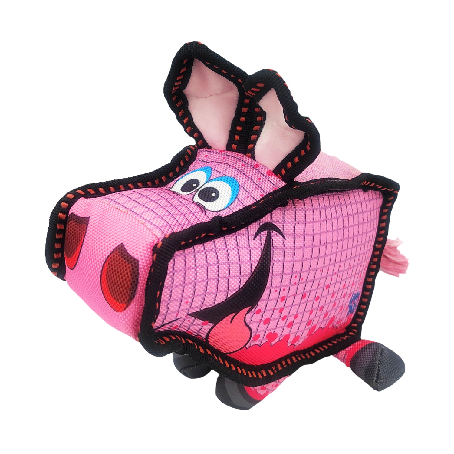 Happy Tails Loonies Square Durable Dog Toy - Pig