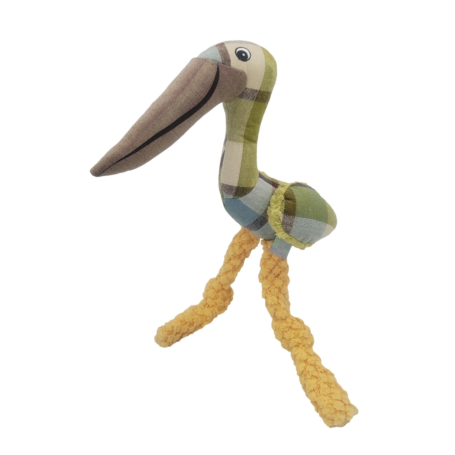 Happy Tails Plaids Plush Dog Toy - Pelican