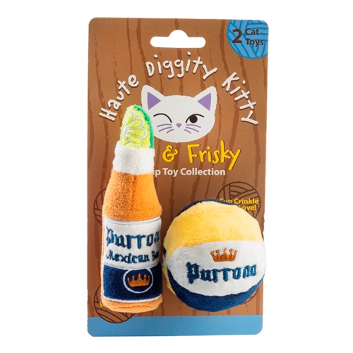 Haute Diggity Dog + Kitty Organic Catnip Cat Toys - Purrona (Bottle & Ball)