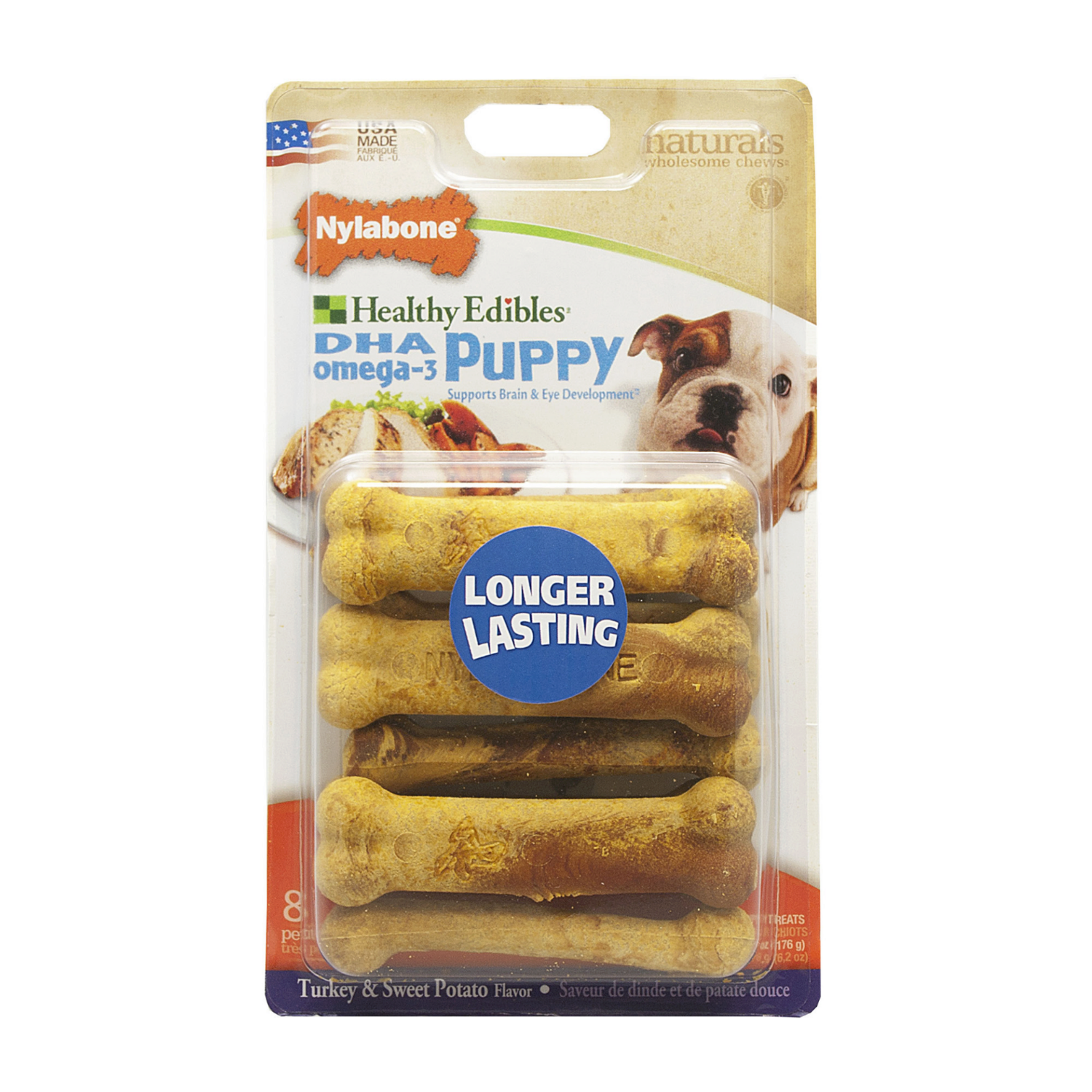 Nylabone Healthy Edibles Puppy Chew Dog Treats - Turkey & Sweet Potato