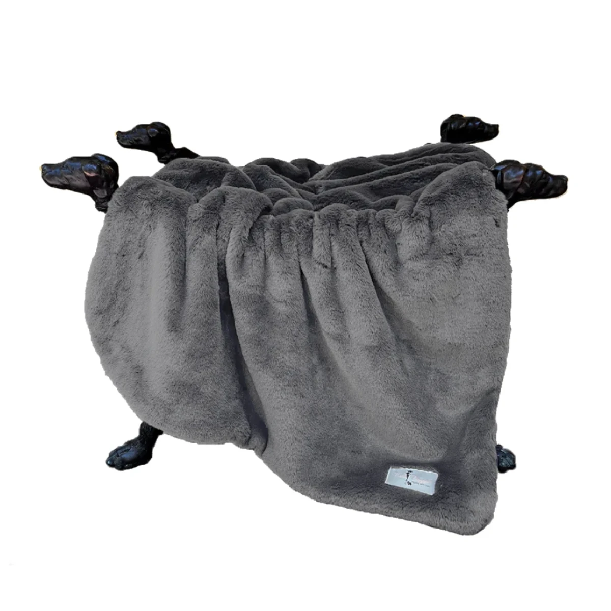 Hello Doggie Big Baby Dog Blanket - Pewter