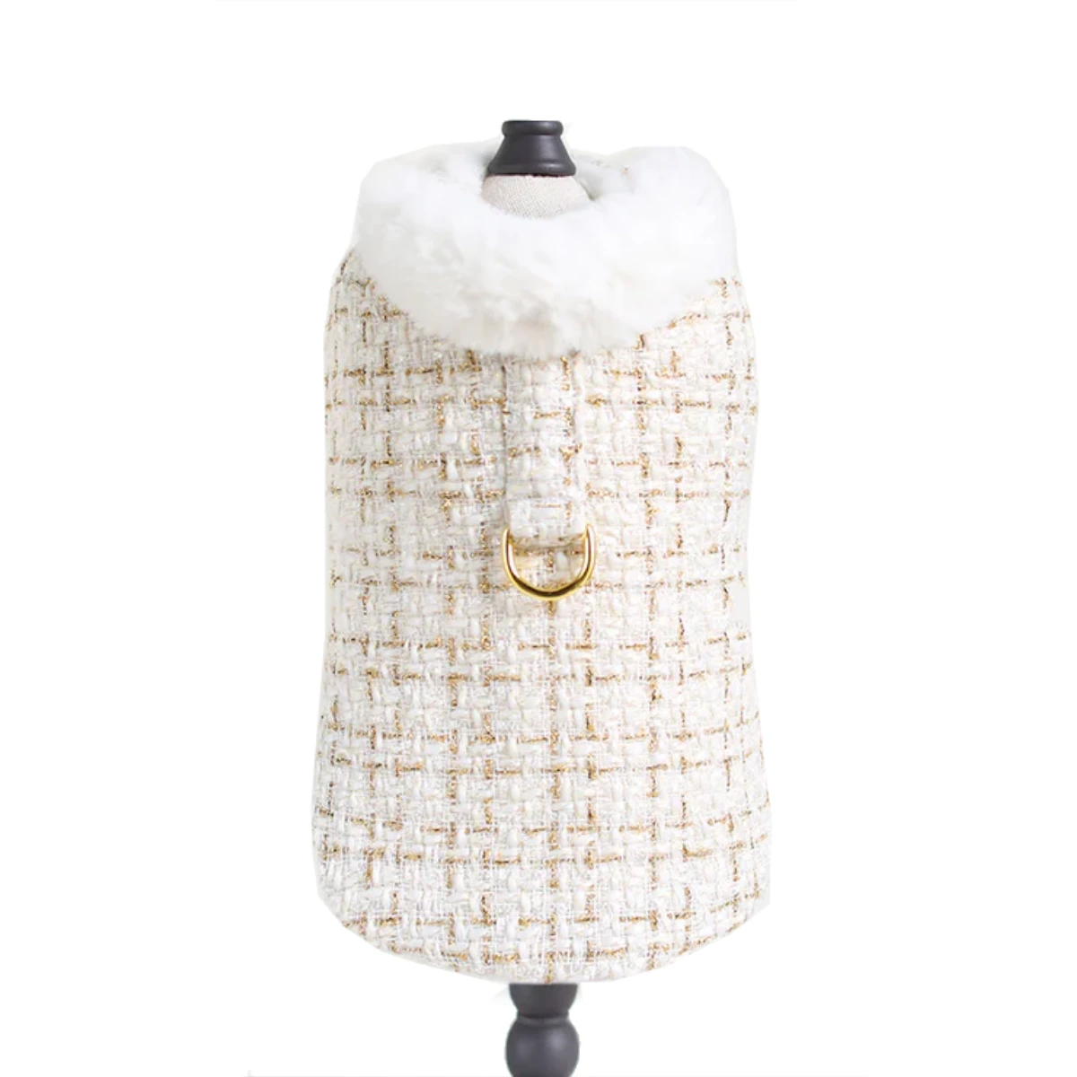 Hello Doggie Chantel Tweed Dog Coat - Cream