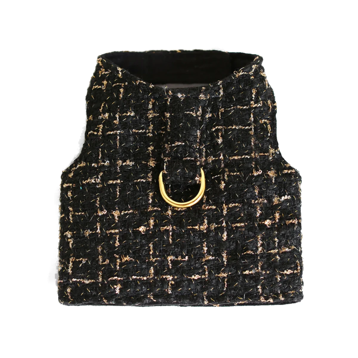 Hello Doggie Chantel Tweed Dog Harness - Black