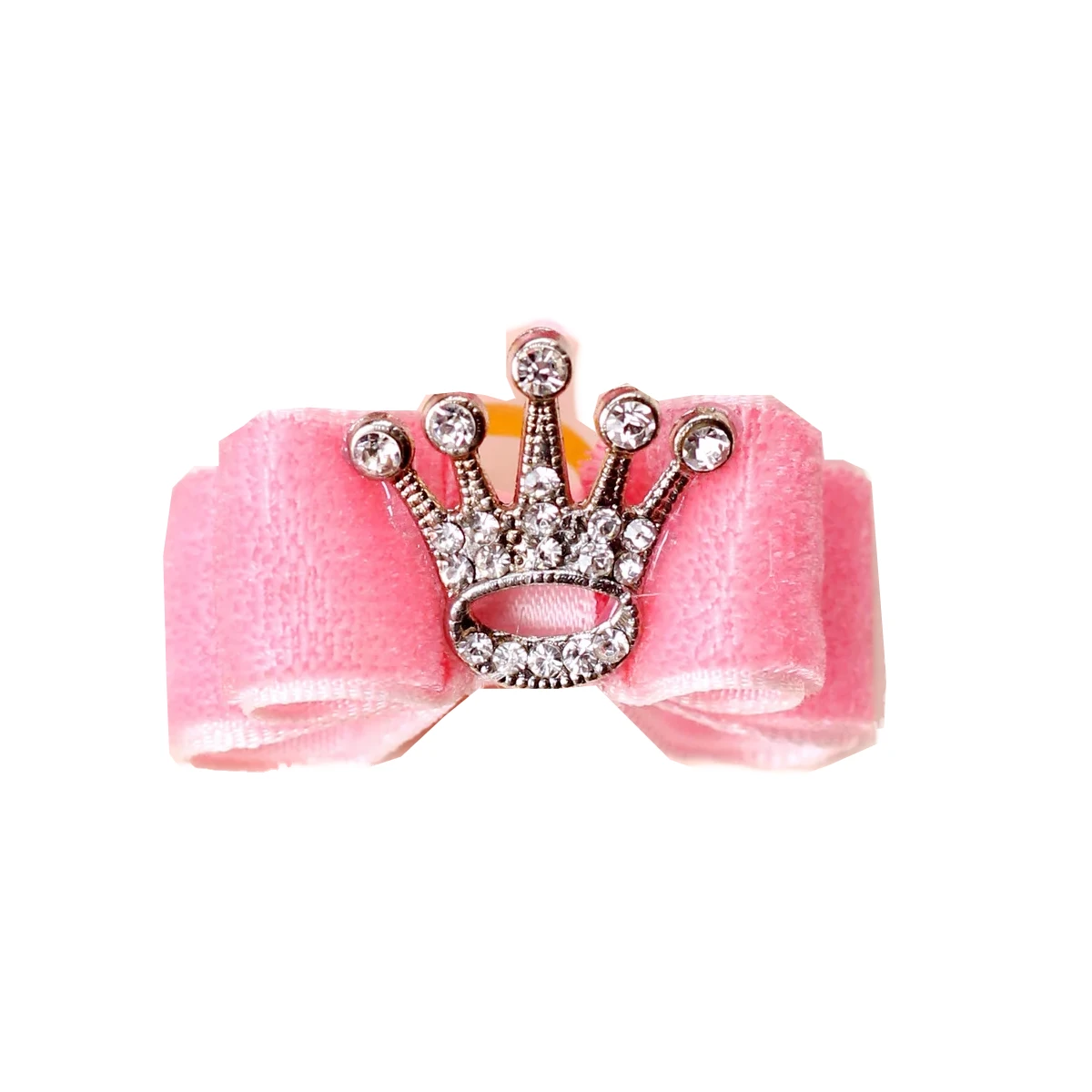 Hello Doggie Crystal Crown Dog Bow - Pink