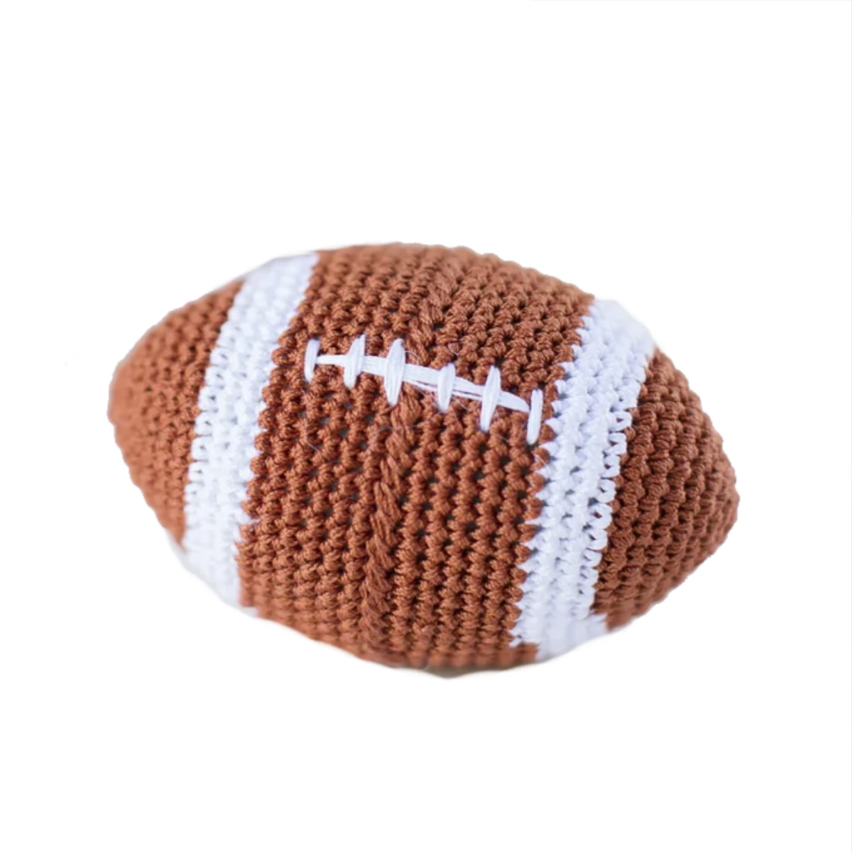Hello Doggie Crochet Football Dog Toy - Brown