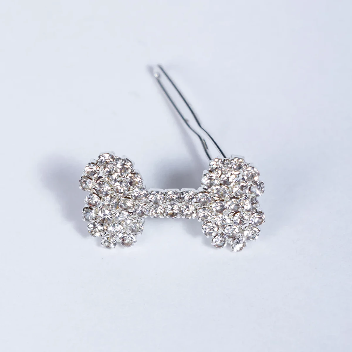 Hello Doggie Crystal Bone Dog Barrette - Silver