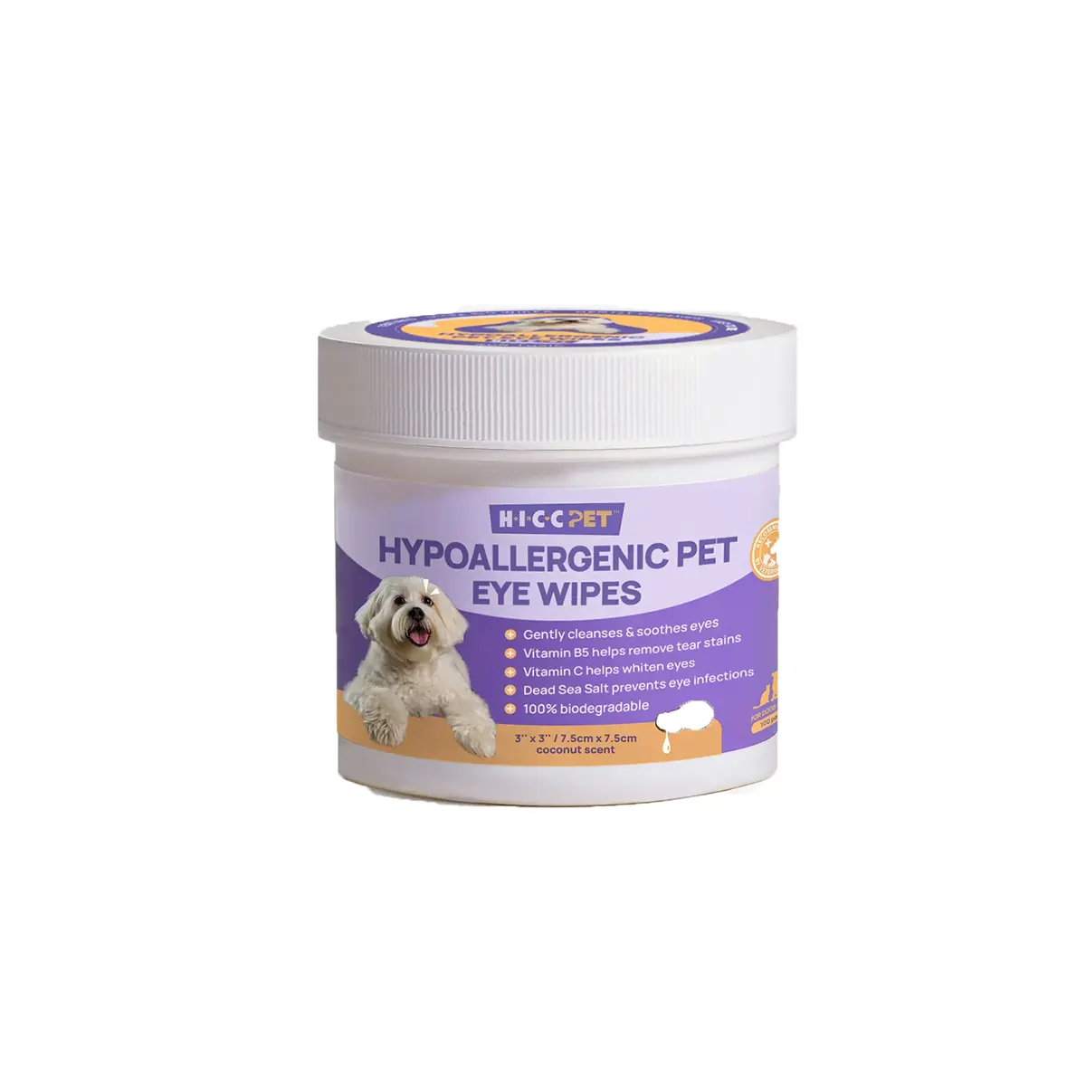 HICC PET Hypoallergenic Pet Eye Wipes for Dogs & Cats