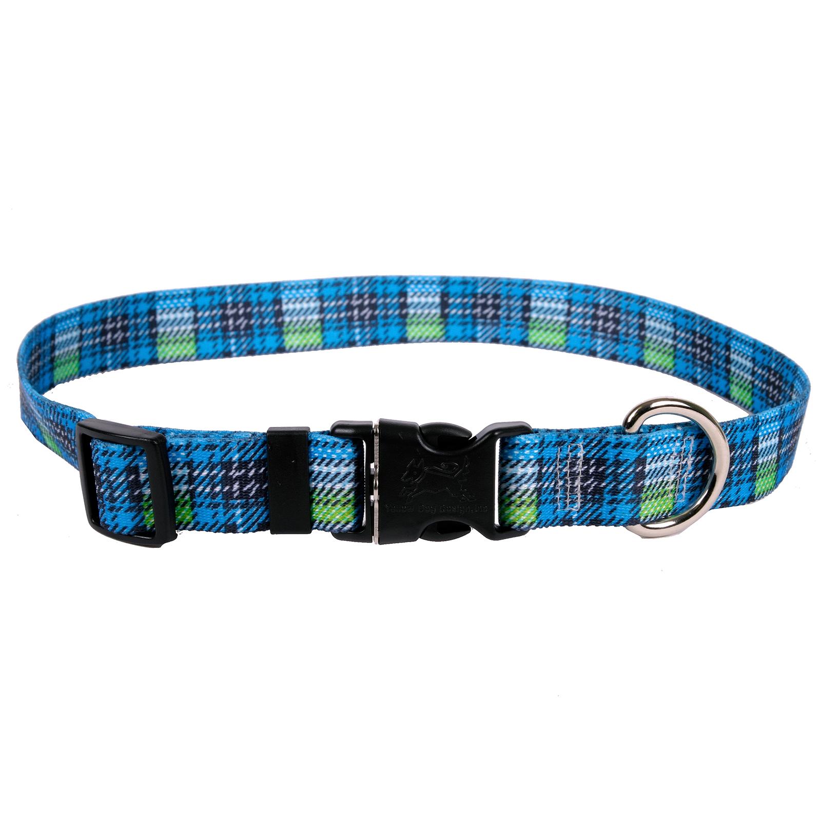 Highland Plaid Dog Collar by Yellow Dog - Blue