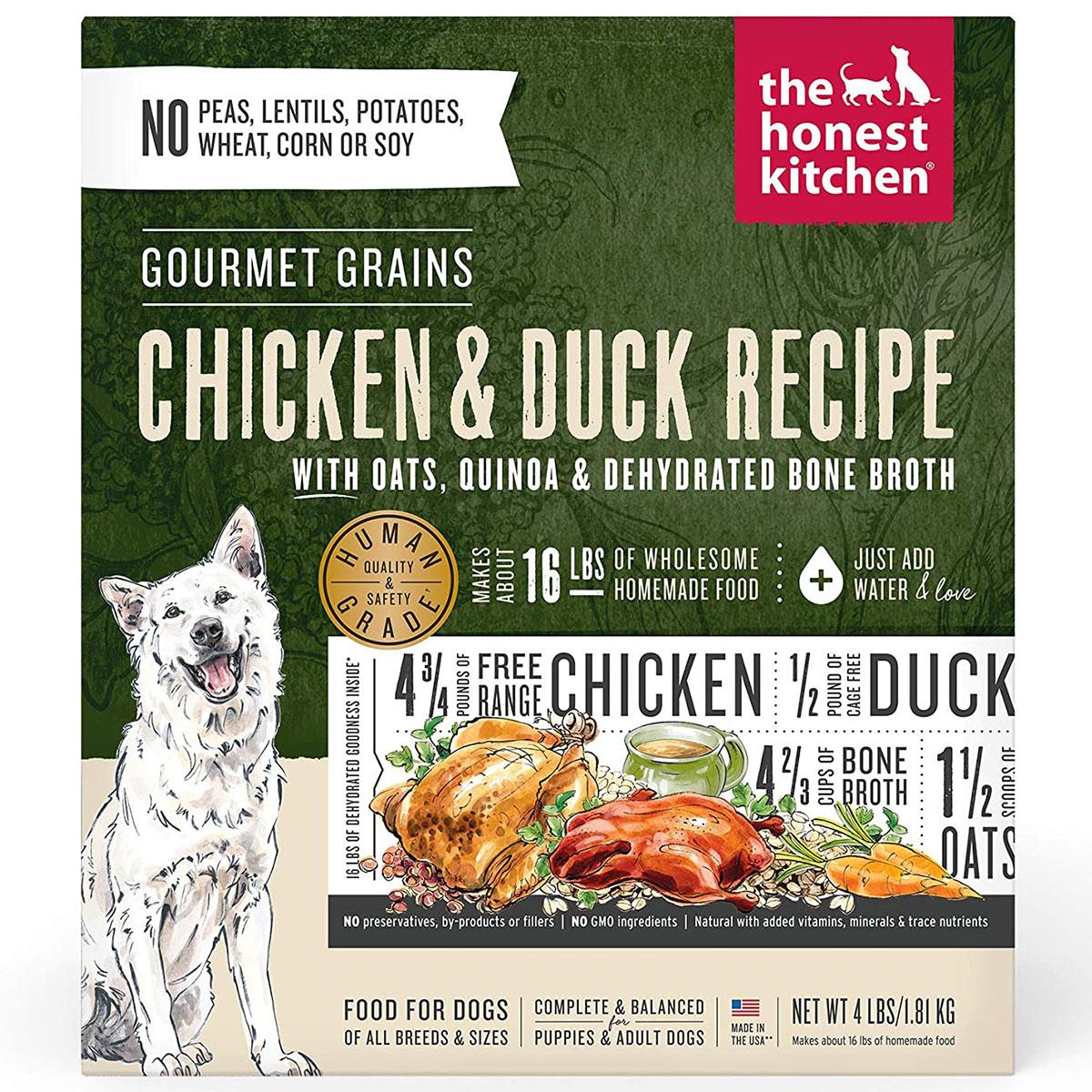 The Honest Kitchen Gourmet Grains Chicken & Duck Recipe Dehydrated Dog Food 