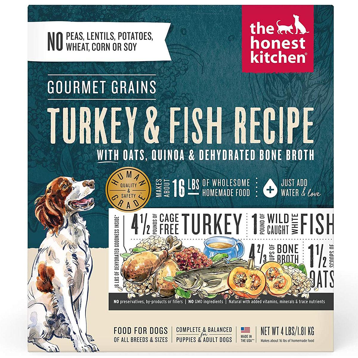 The Honest Kitchen Gourmet Grains Turkey & Fish Recipe Dehydrated Dog Food 