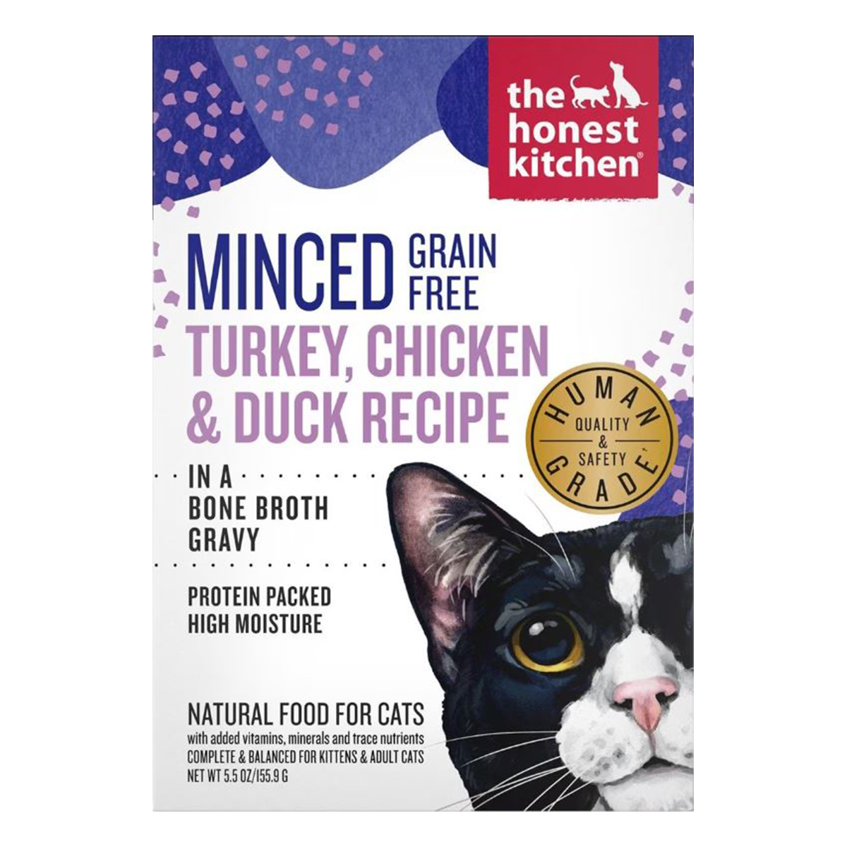 The Honest Kitchen Grain Free Minced Turkey, Chicken & Duck in Bone Broth Gravy Wet Cat Food