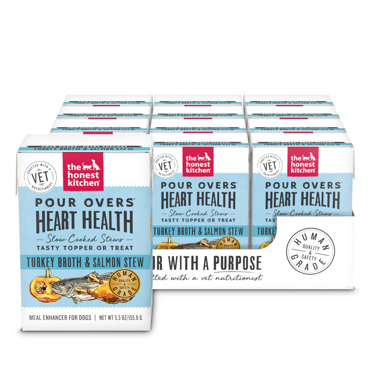 The Honest Kitchen Pour Overs Heart Health Dog Food Topper - Turkey Broth & Salmon Stew