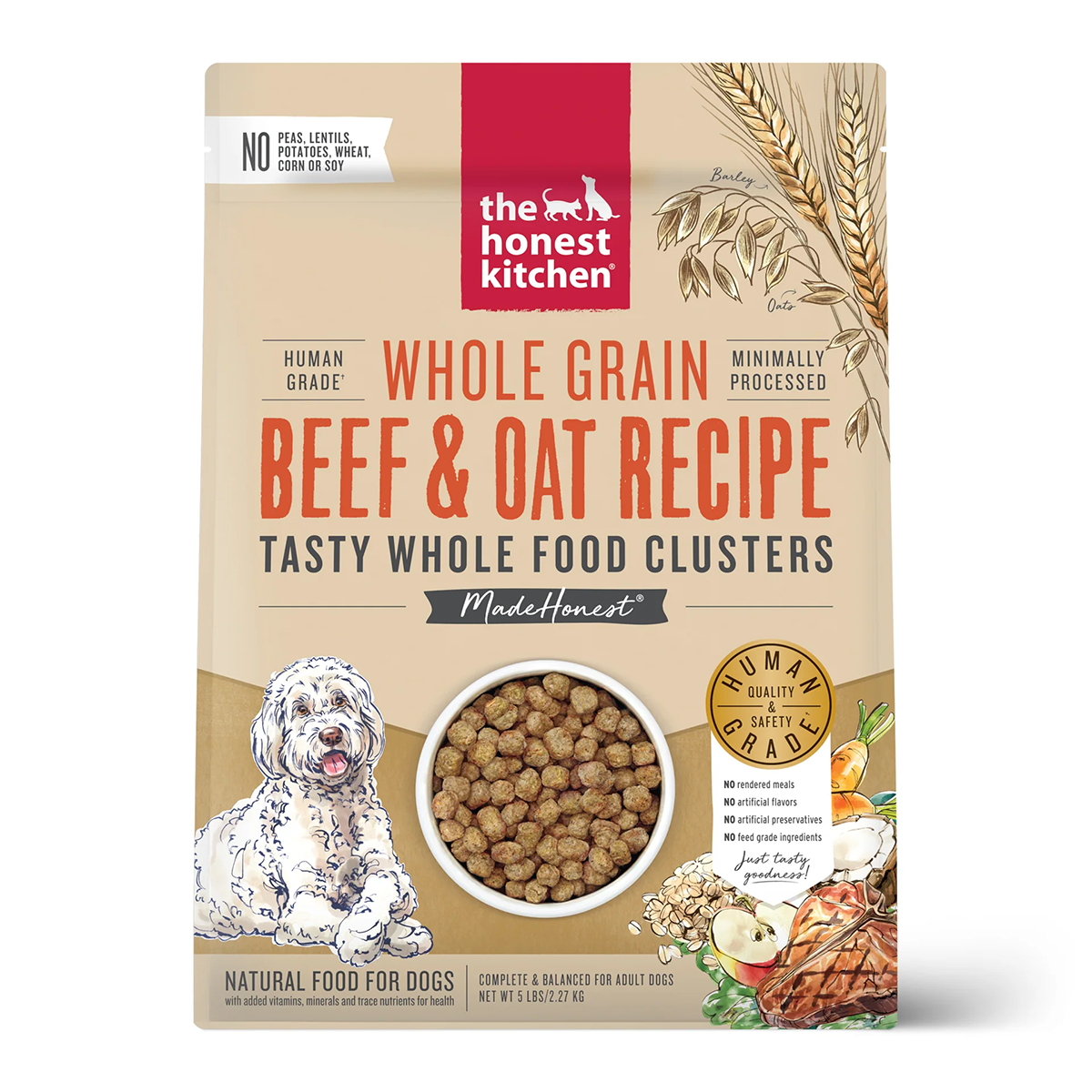 The Honest Kitchen Whole Grain Clusters Dog Food - Beef & Oat