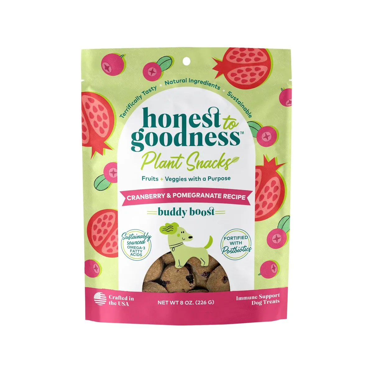 Honest to Goodness Plant Snacks Dog Treats - Buddy Boost Cranberry & Pomegranate