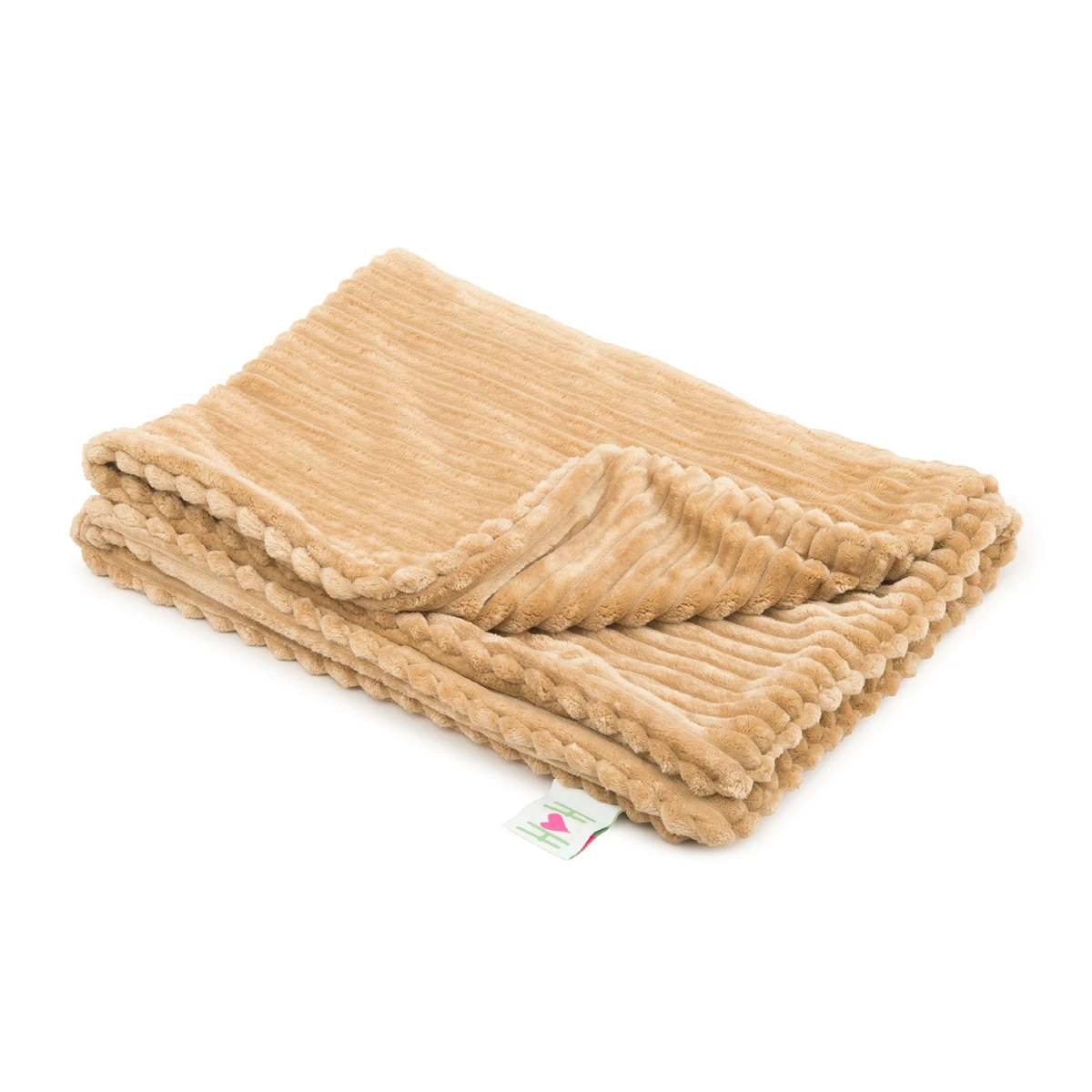 HuggleHounds Scout Blankie Double-Sided Plush Dog Blanket - Khaki