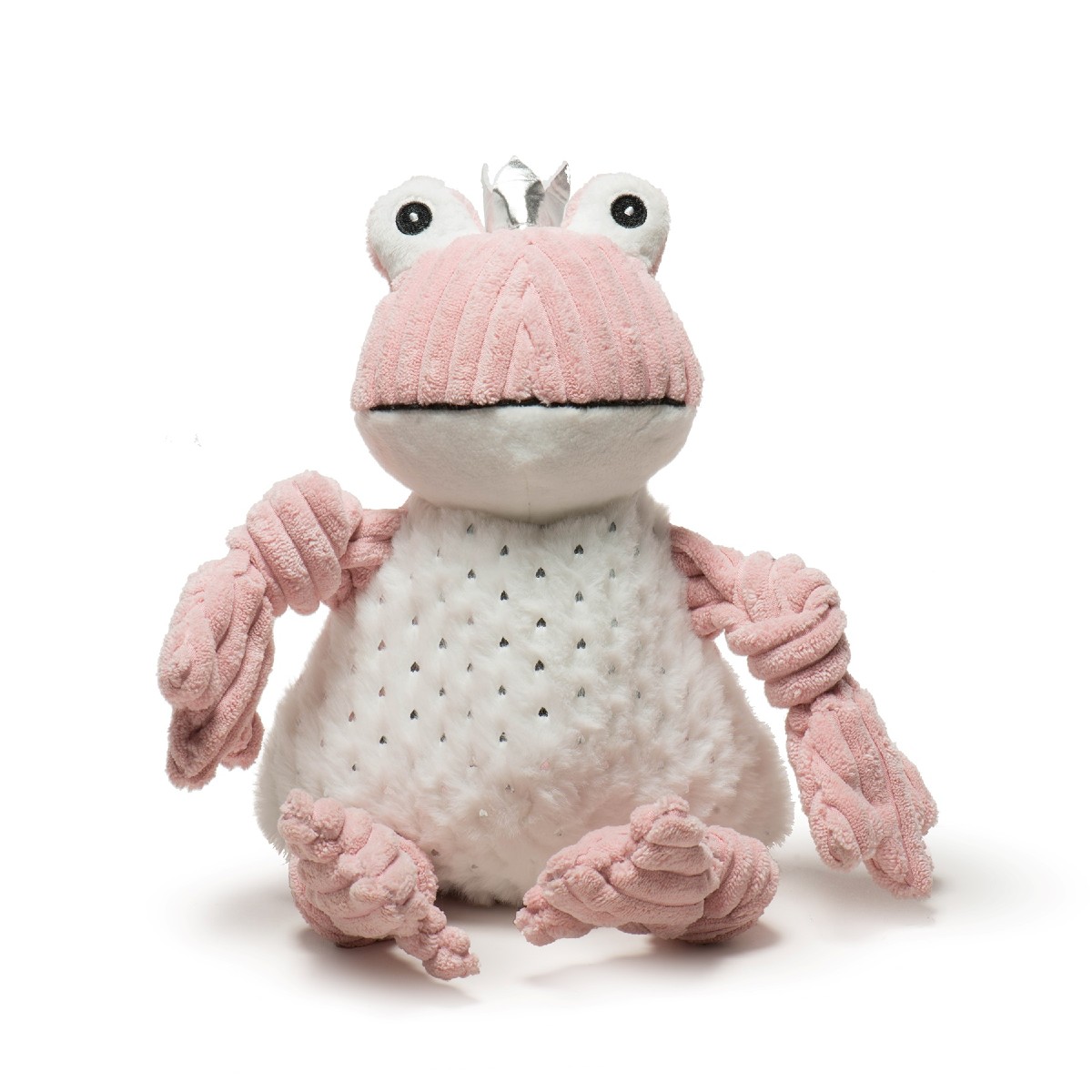 HuggleHounds Valentine's Knottie Dog Toy - Kiss a Prince Charming Frog