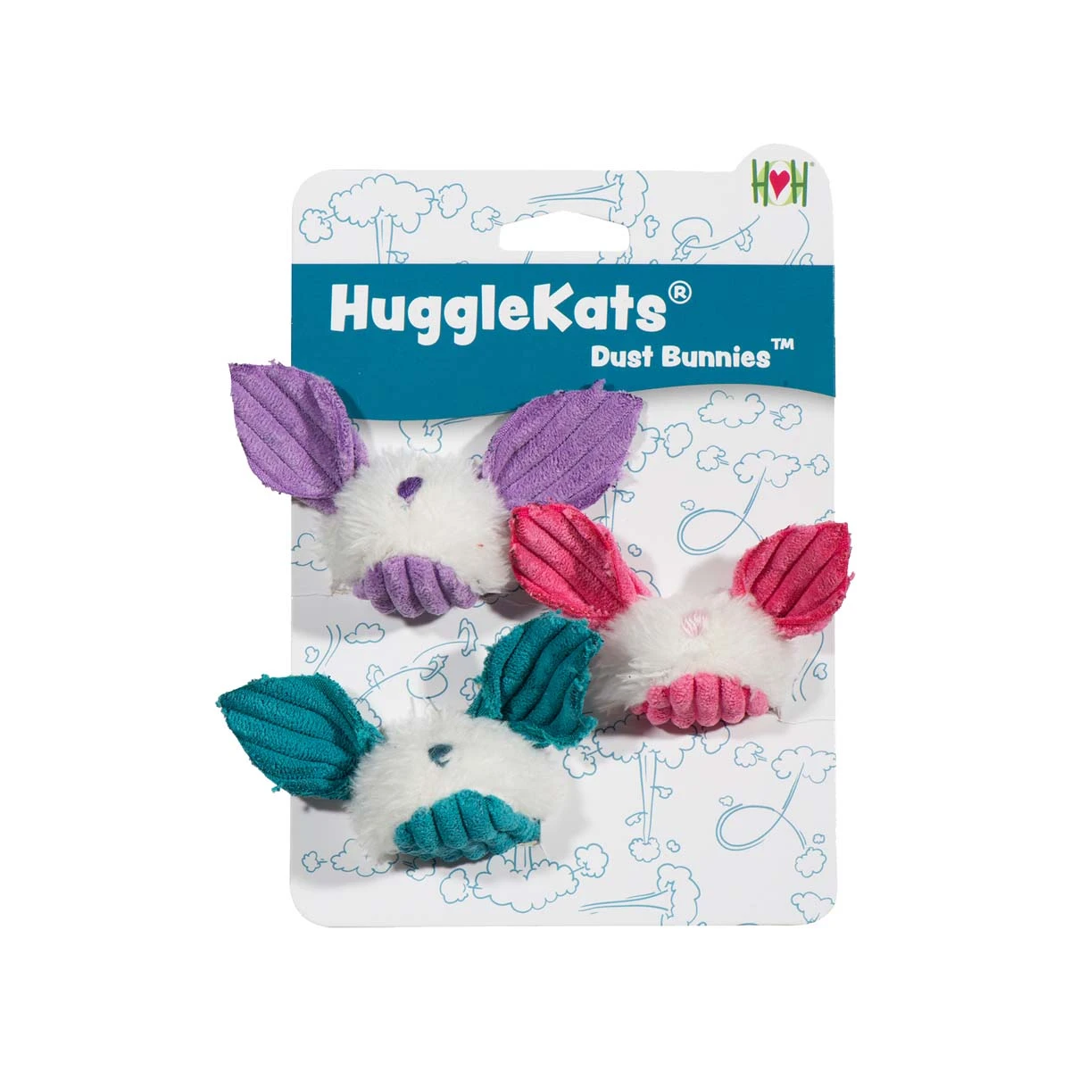 HuggleKat Dust Bunnies Cat Toy with Catnip - 3 pack 