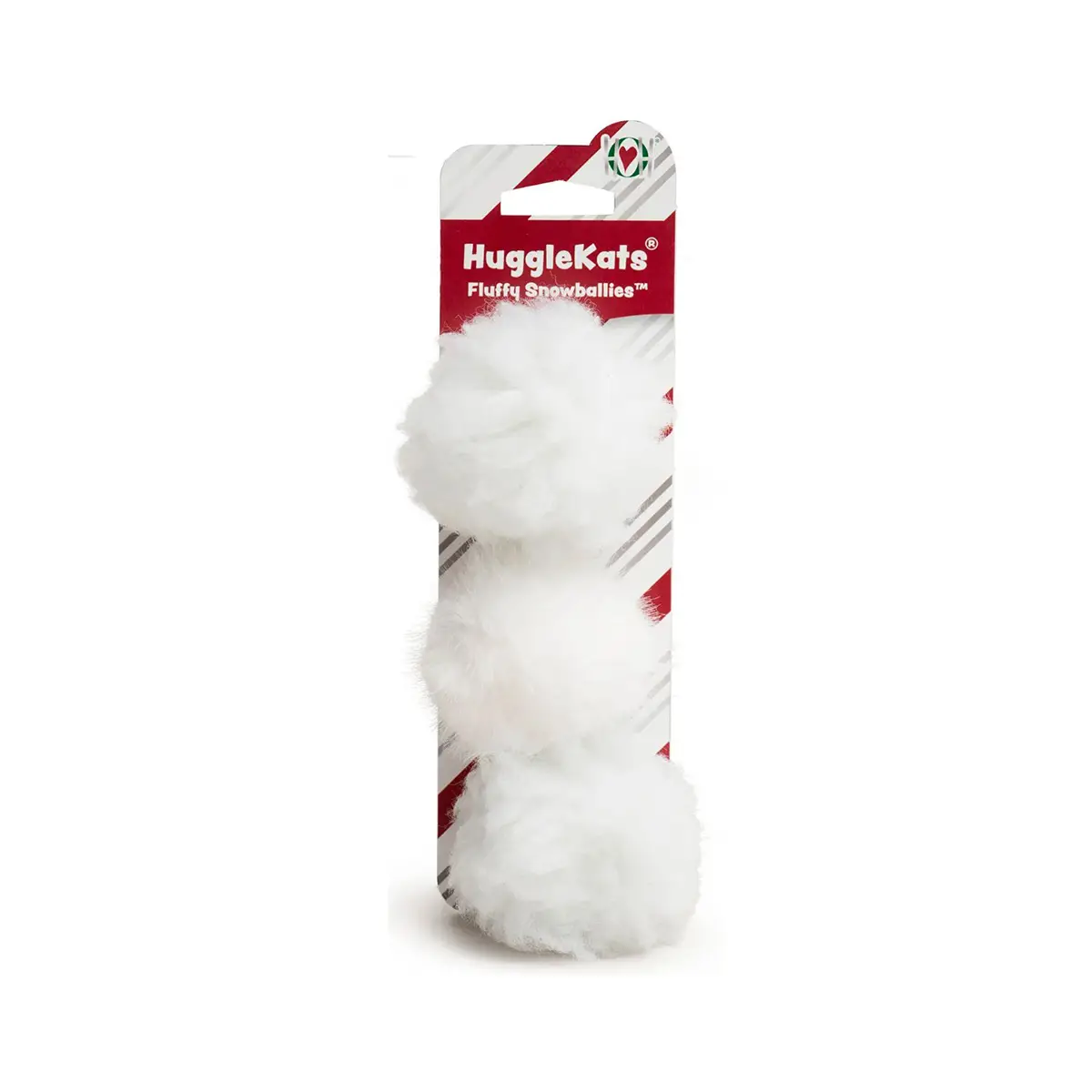 HuggleKat Holiday Nordic Frost Fur Ballies Cat Toy with Catnip - Snowballies 3 pack 