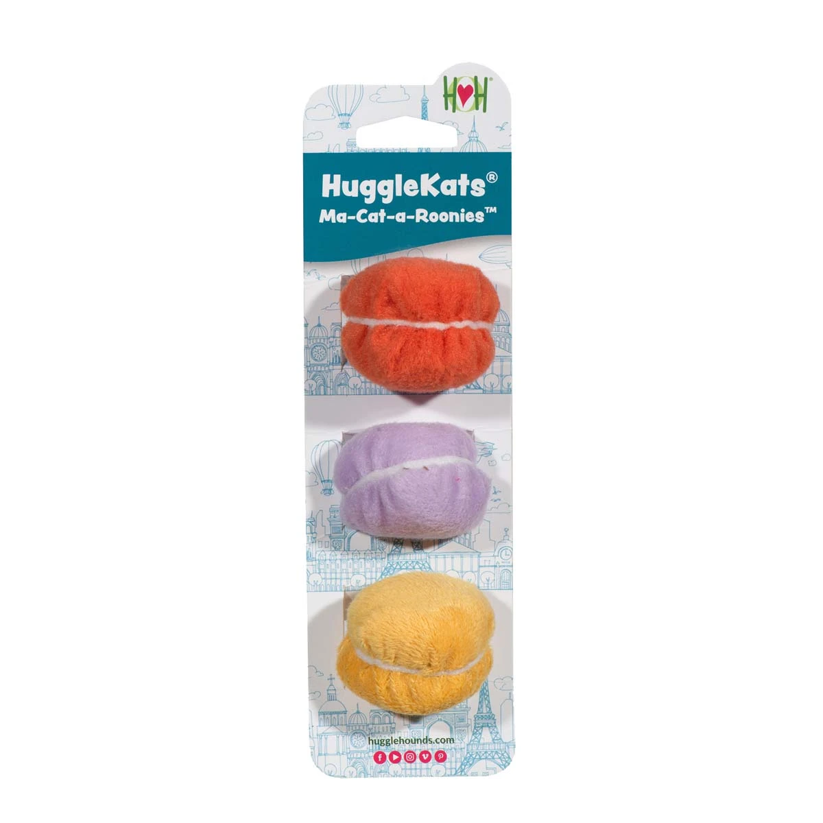 HuggleKat Ma-Cat-a-Roonies Cat Toy with Catnip - 3 pack 