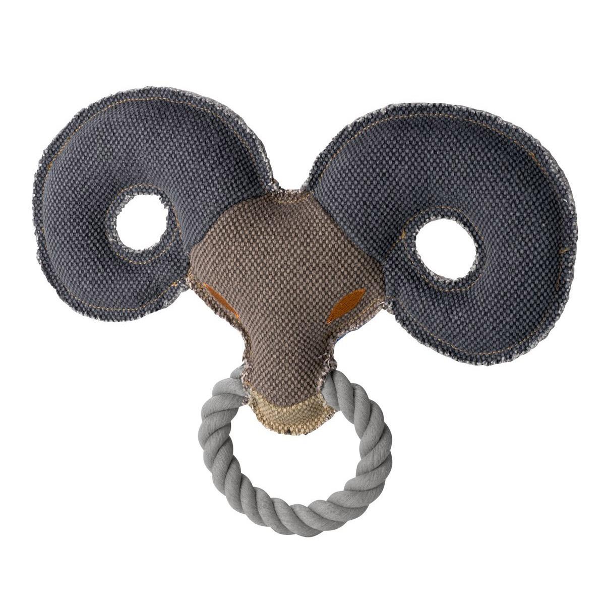 plush ring dog toy