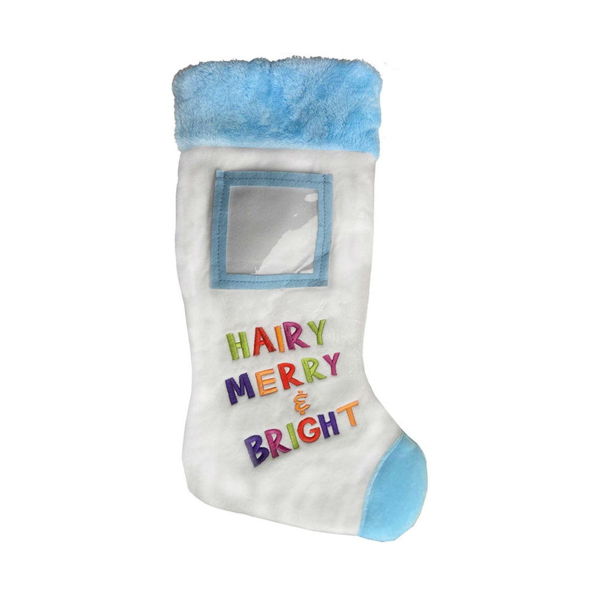Huxley & Kent Holiday Frame Pet Stocking - Hairy Merry & Bright