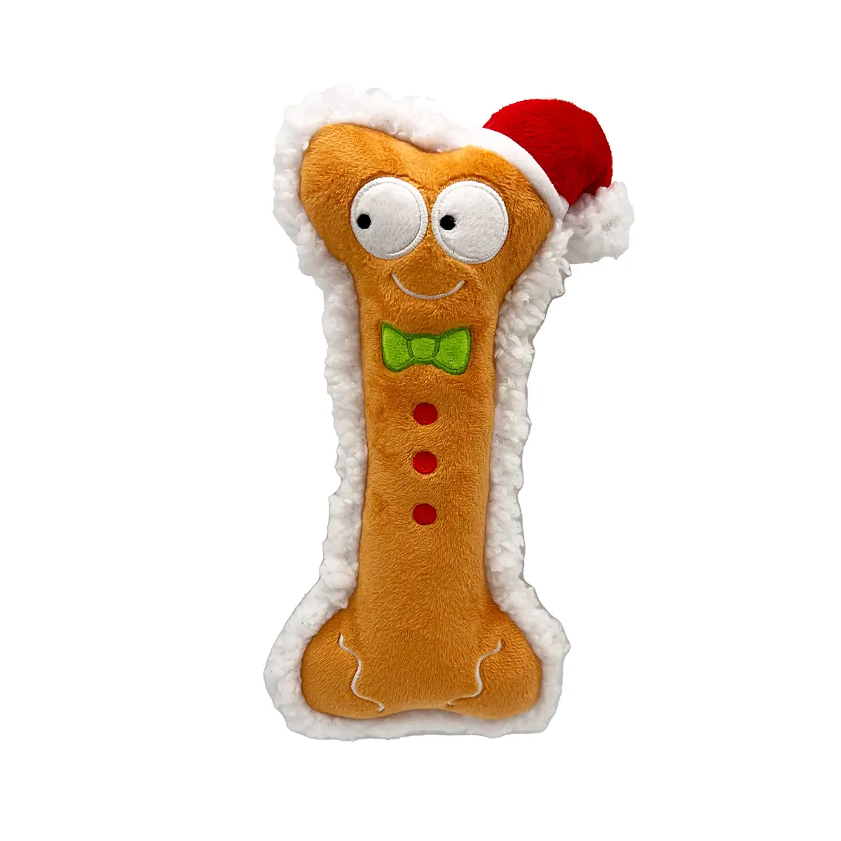 Huxley & Kent Holiday Power Plush Dog Toy - Gingerbread Bone